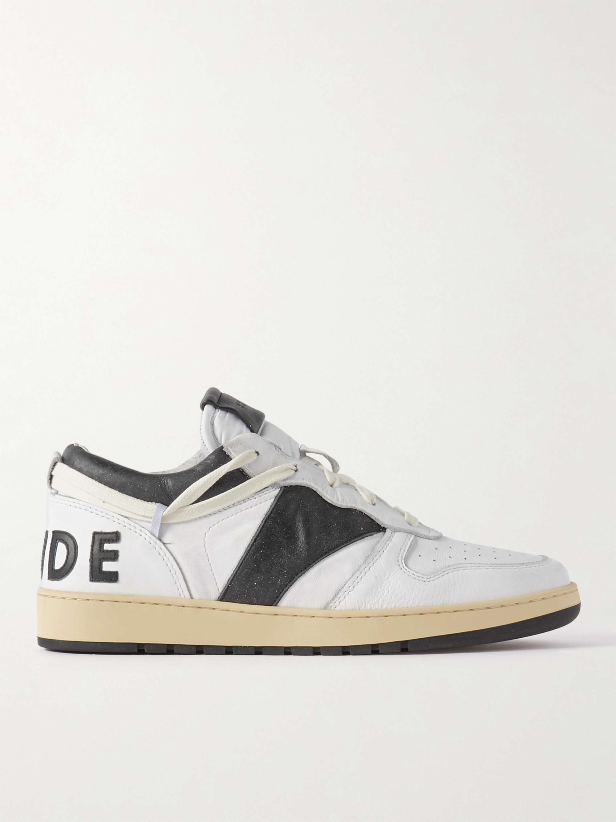 RHUDE Rhecess Colour-Block Distressed Leather Sneakers for Men | MR PORTER