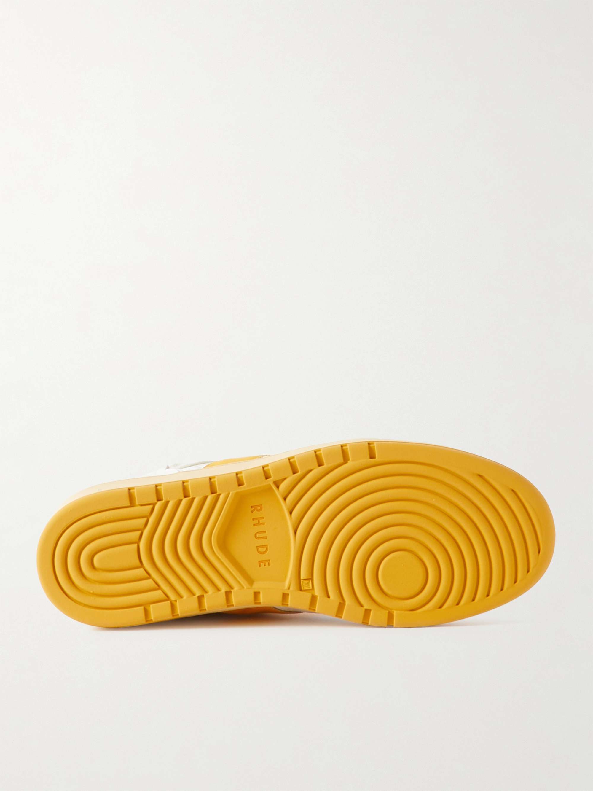 RHUDE Rhecess Colour-Block Distressed Leather Sneakers