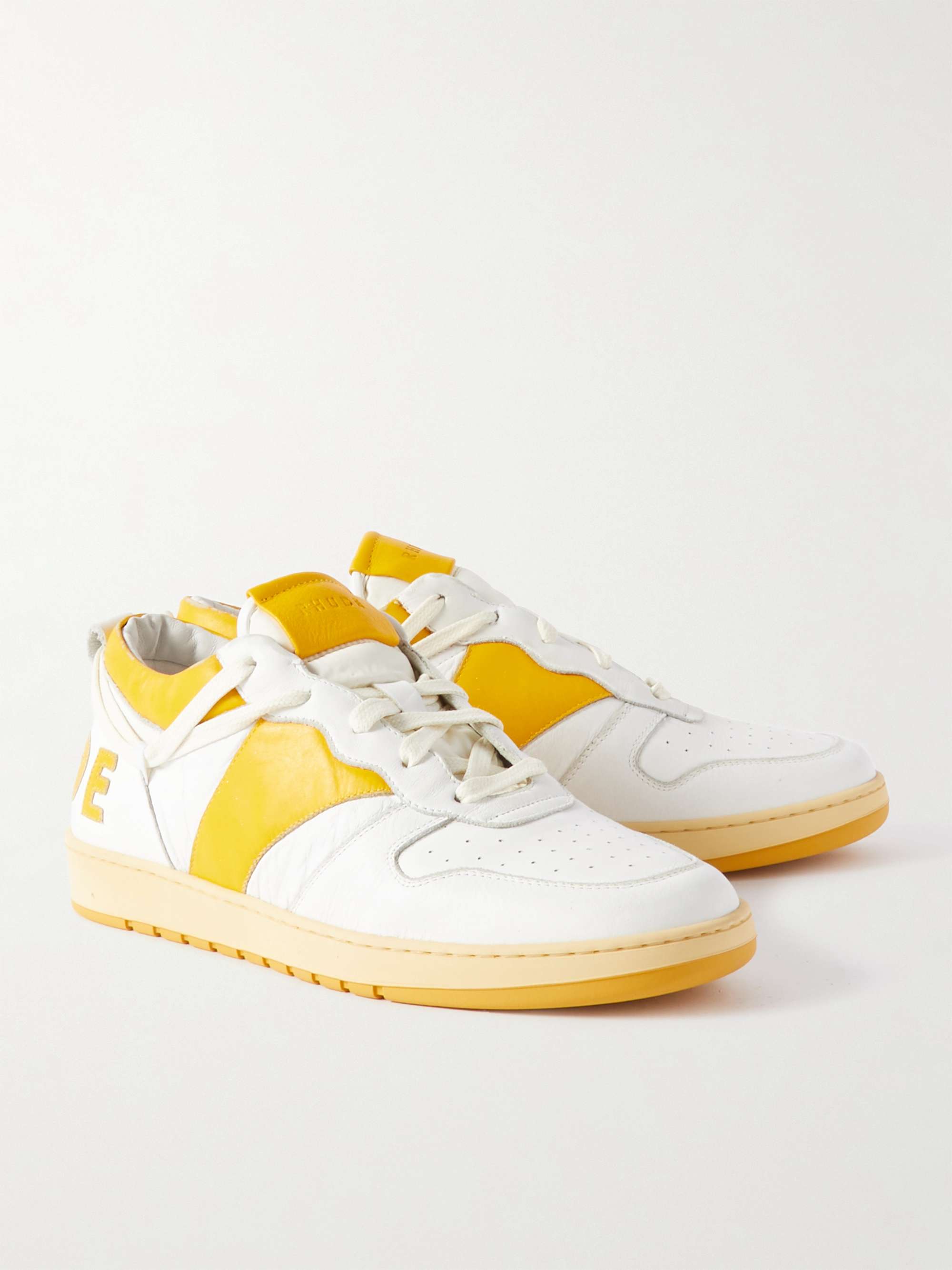 RHUDE Rhecess Colour-Block Distressed Leather Sneakers
