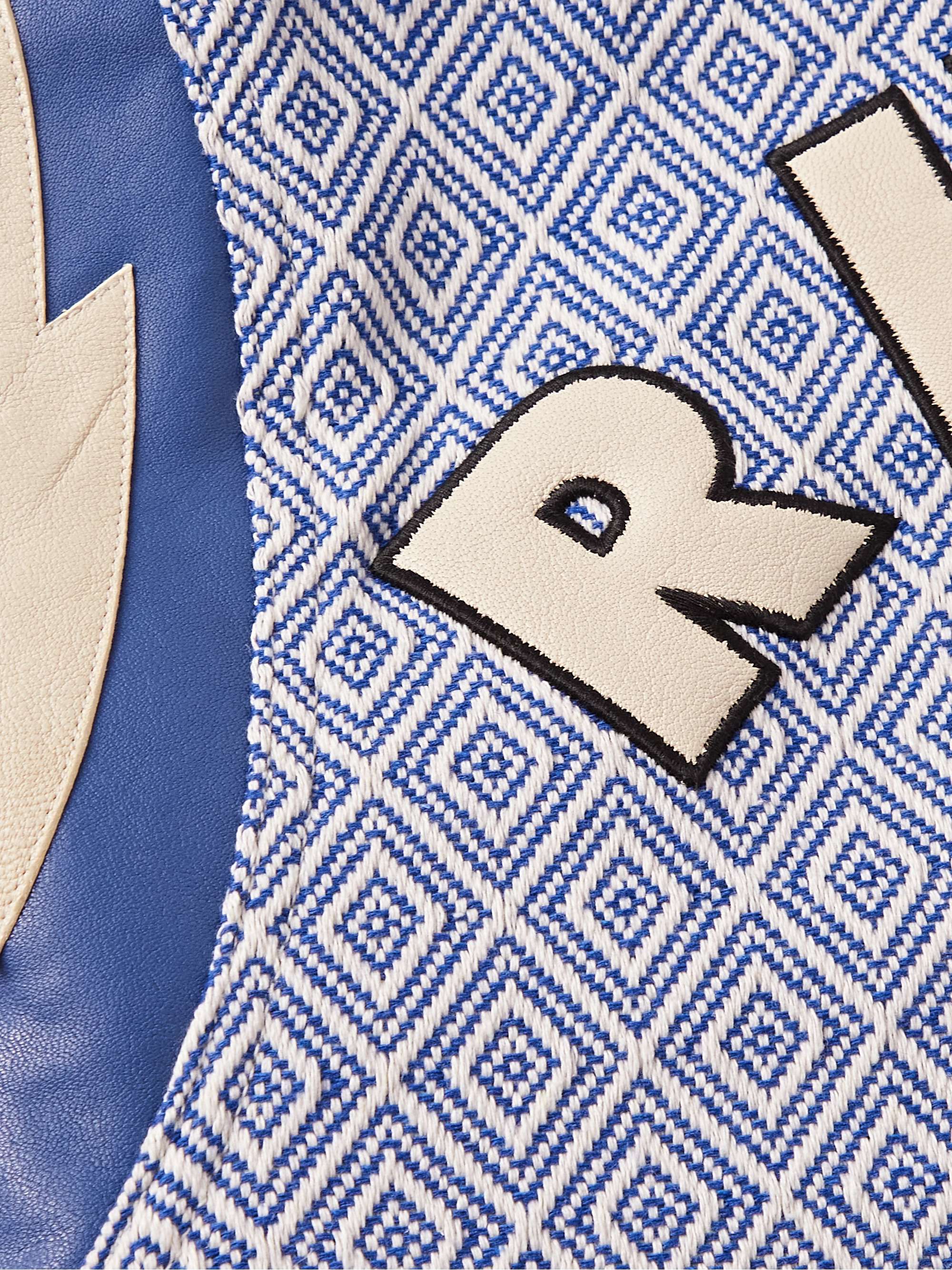 RHUDE JacquardKnit and Leather Varsity Jacket for Men MR PORTER