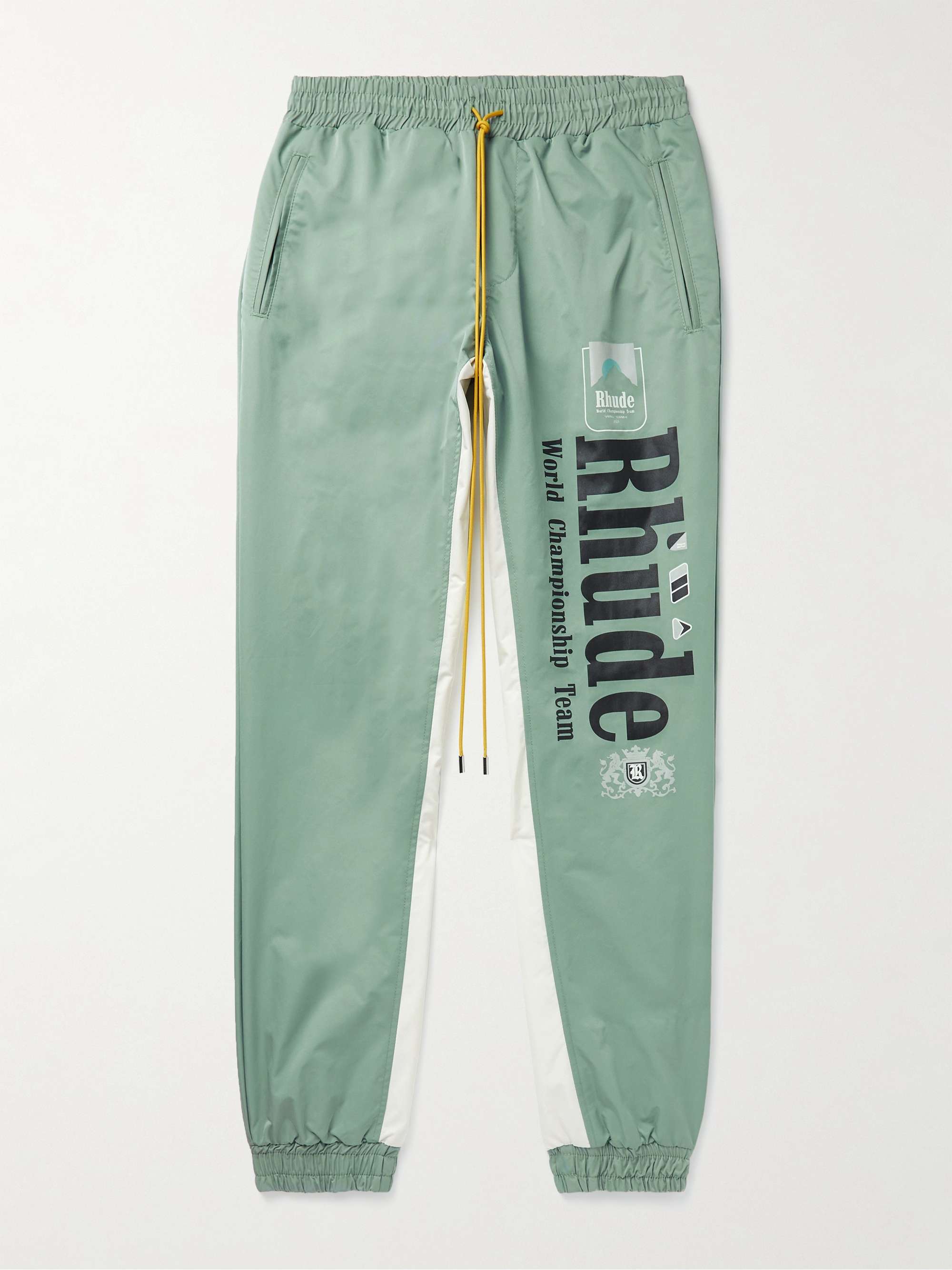 RHUDE Senna Flight Tapered Logo-Print Nylon Drawstring Trousers