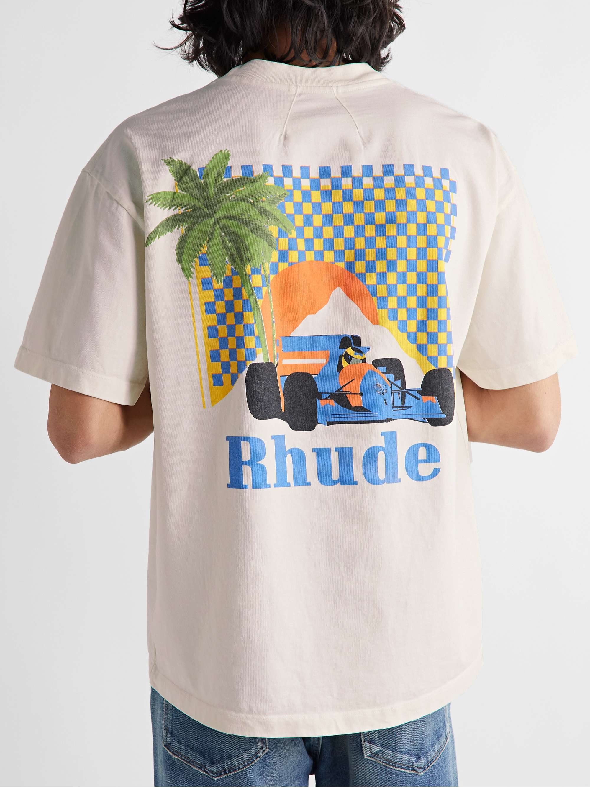 RHUDE Moonlight Tropics Logo-Print Cotton-Jersey T-Shirt