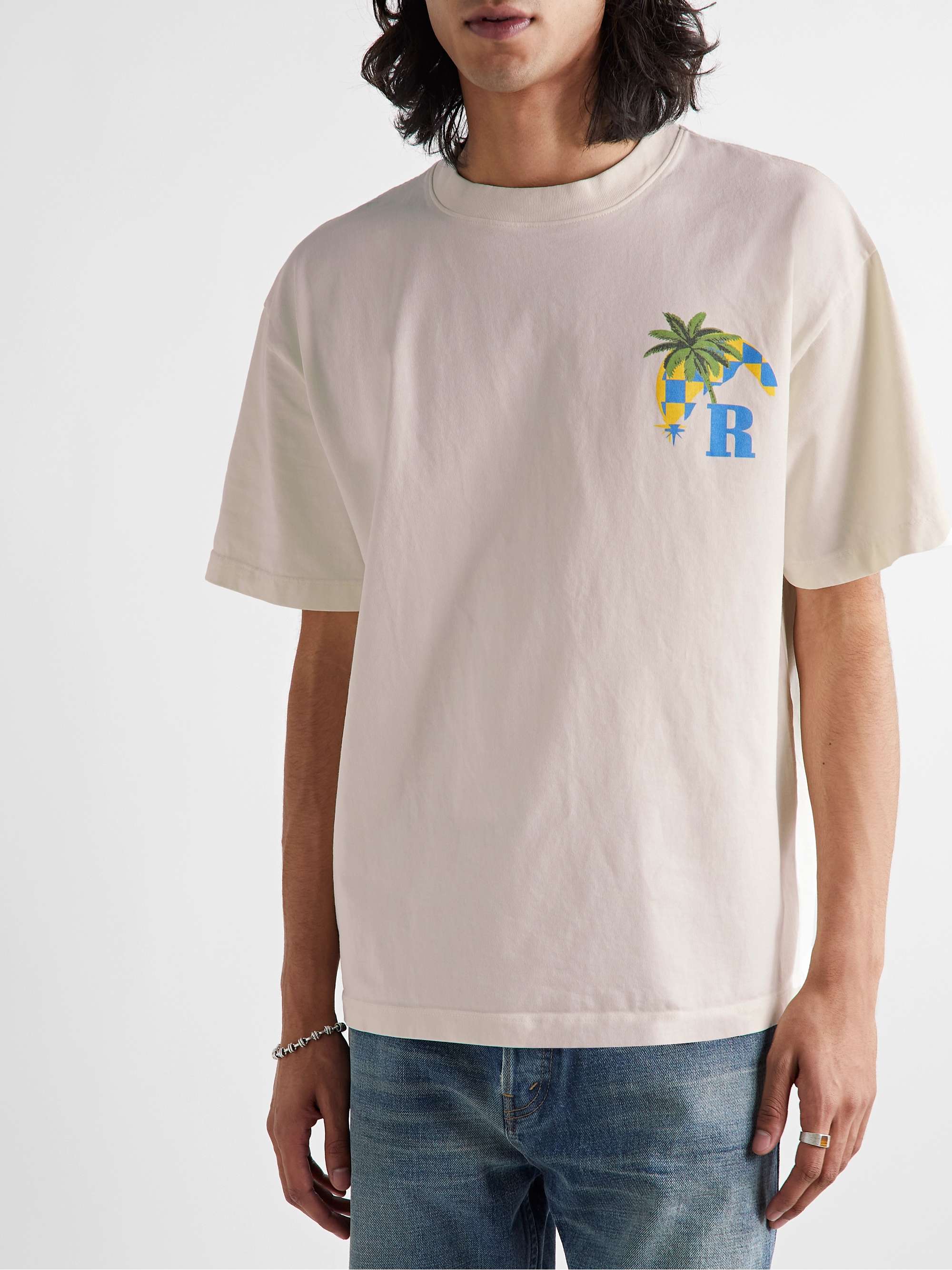 RHUDE Moonlight Tropics Logo-Print Cotton-Jersey T-Shirt