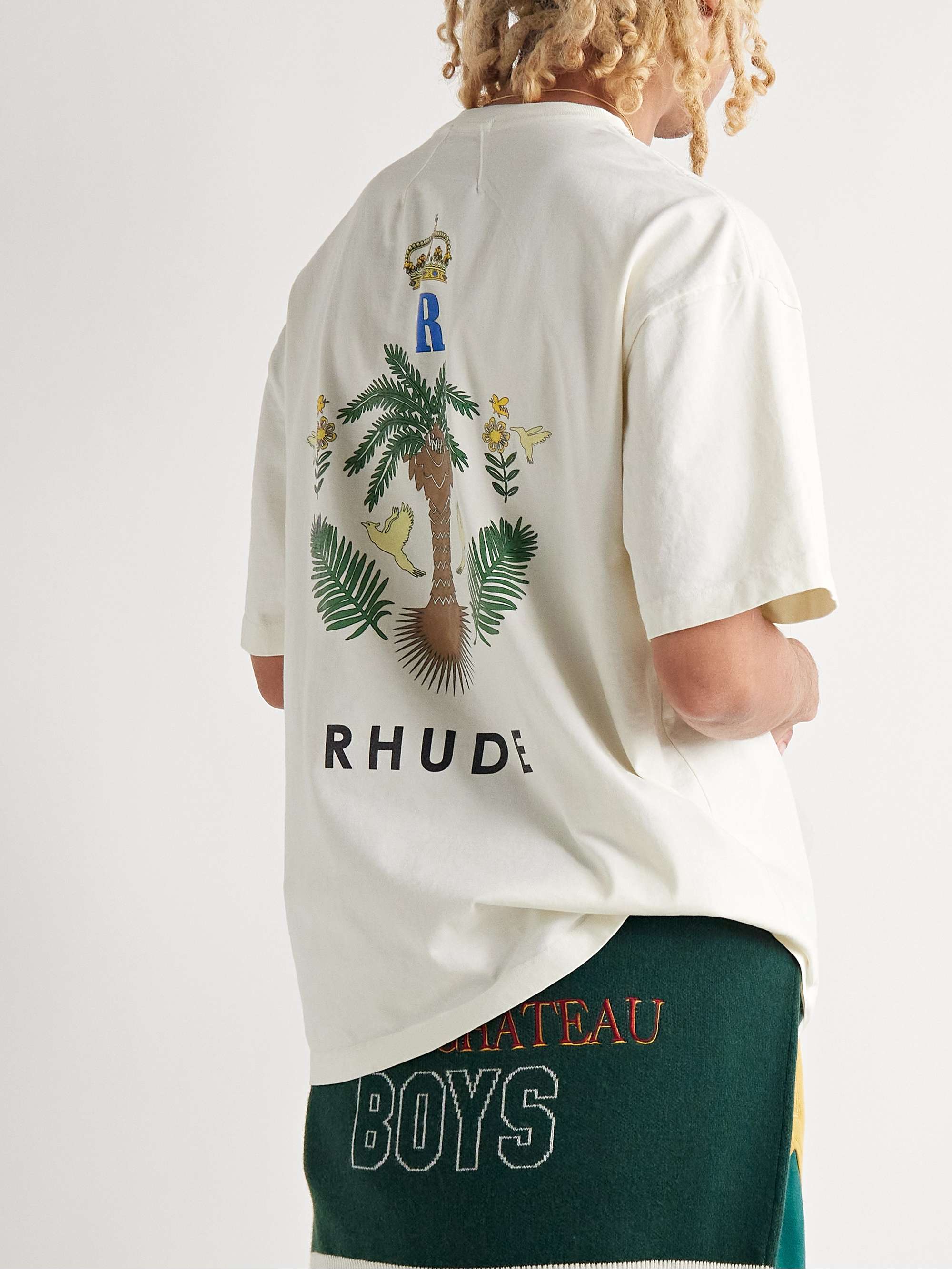 RHUDE Las Palmas Logo-Print Cotton-Jersey T-Shirt