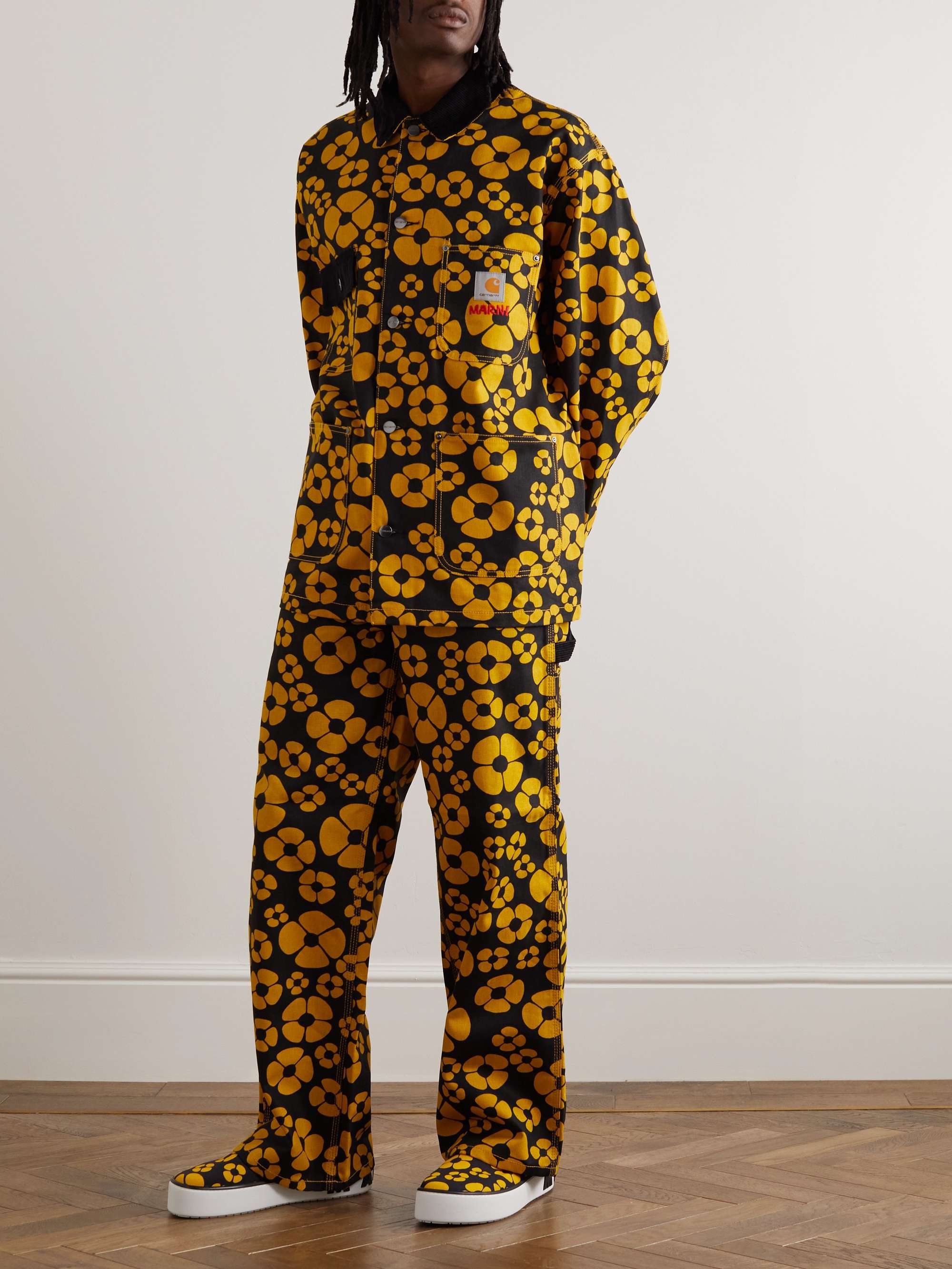 MARNI + Carhartt WIP Corduroy-Trimmed Floral-Print Cotton-Canvas Jacket