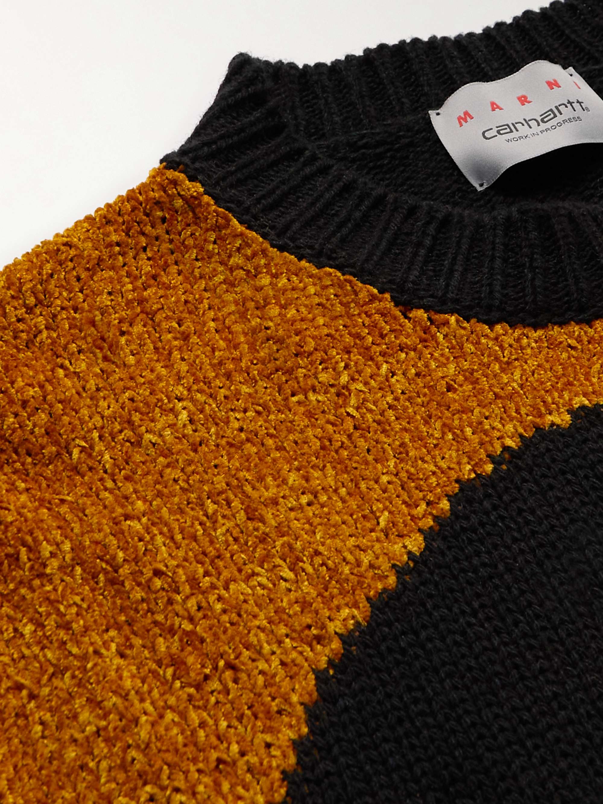 MARNI + Carhartt WIP Logo-Intarsia Wool and Silk-Blend Sweater