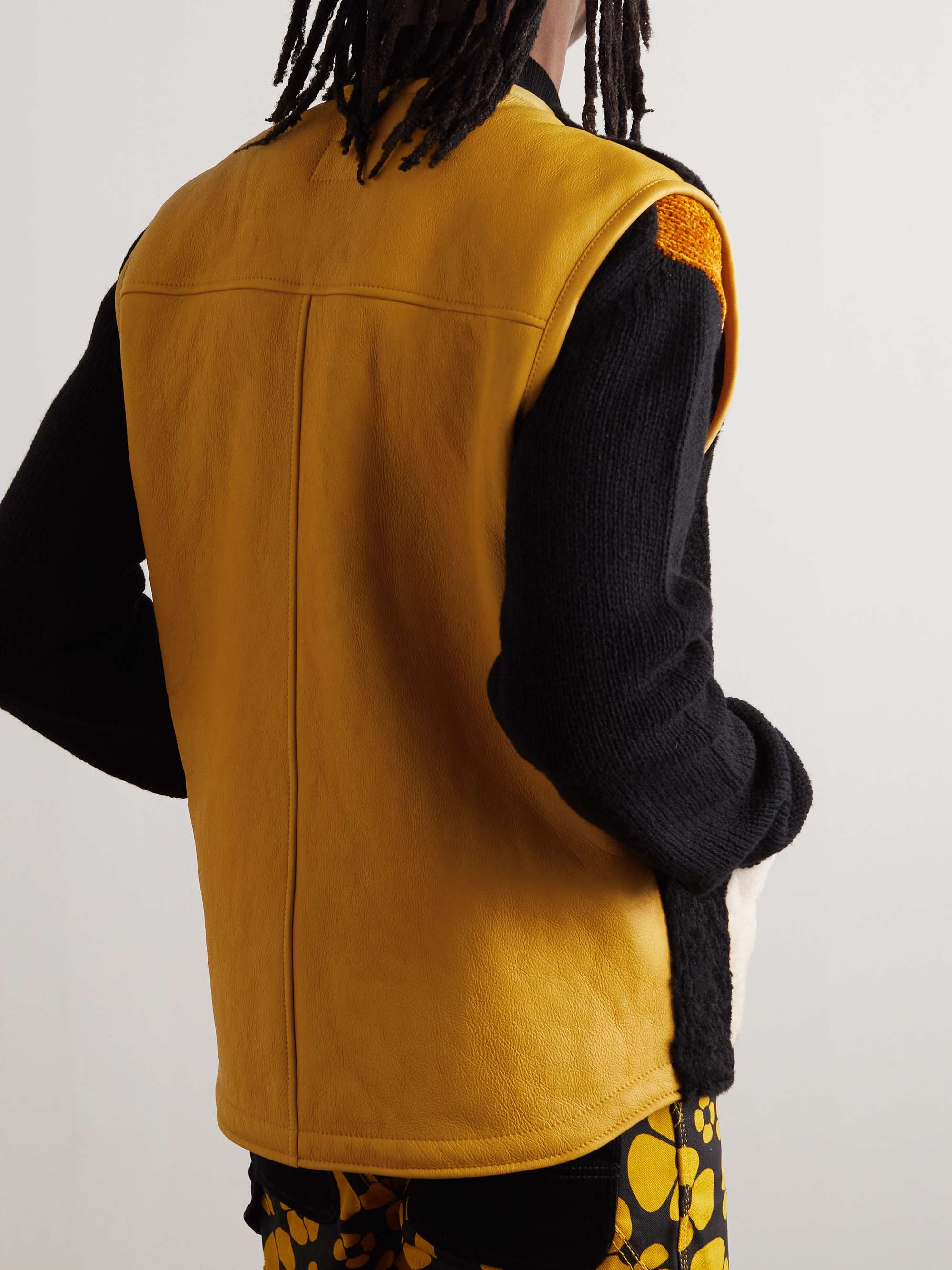 MARNI + Carhartt WIP Logo-Detailed Colour-Block Shearling Gilet