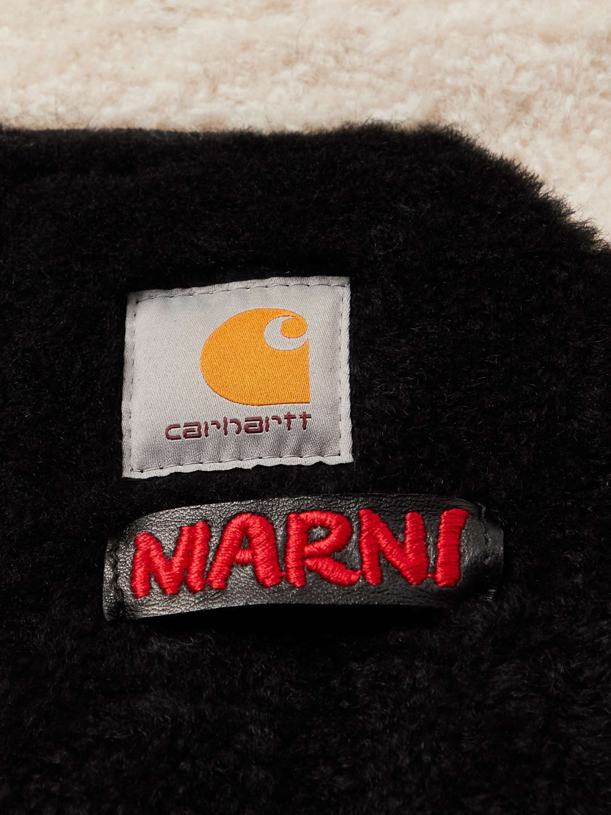 MARNI + Carhartt WIP Logo-Detailed Colour-Block Shearling Gilet