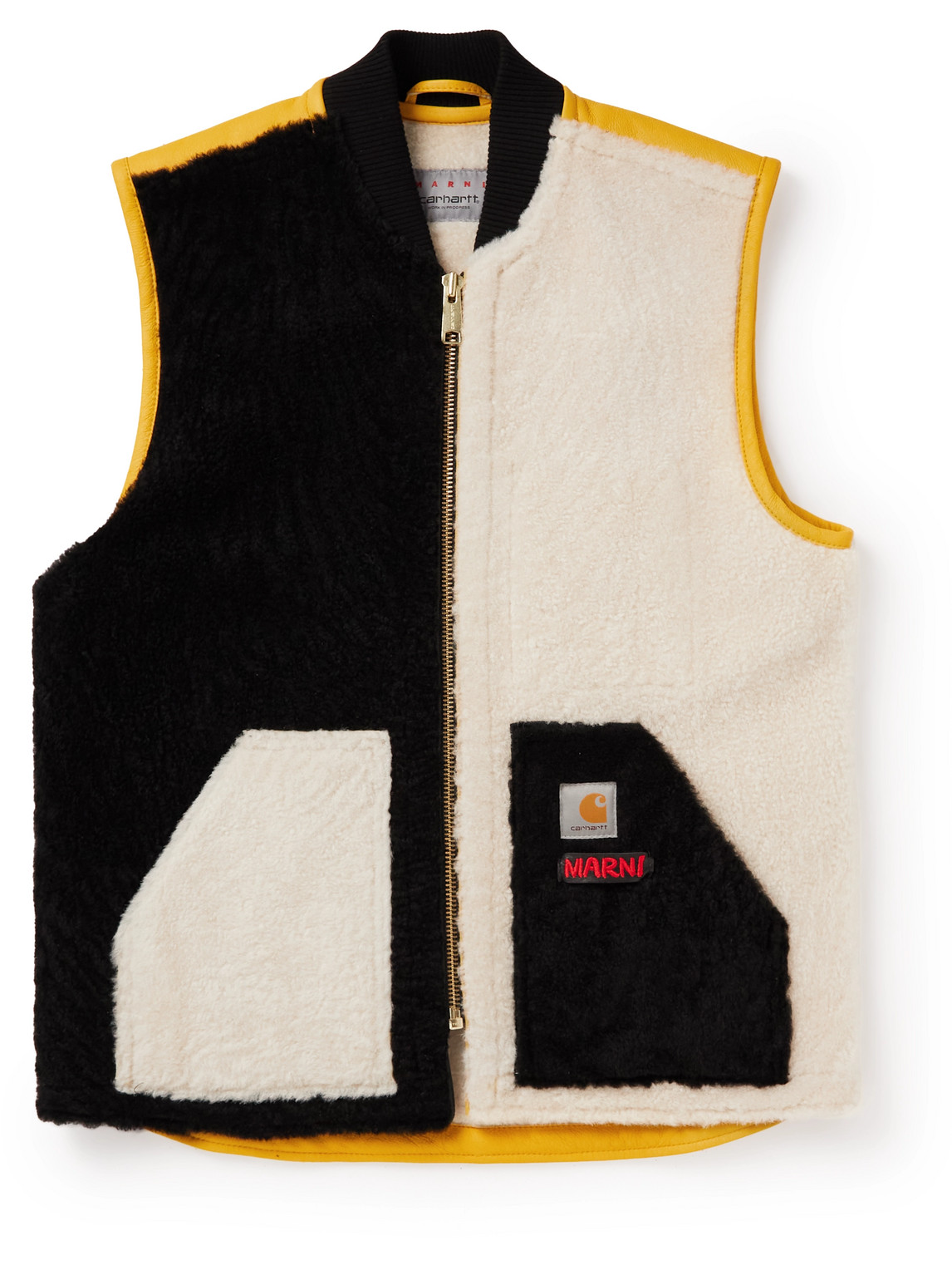 Marni X Carhartt Colour-block Panel Gilet In Black