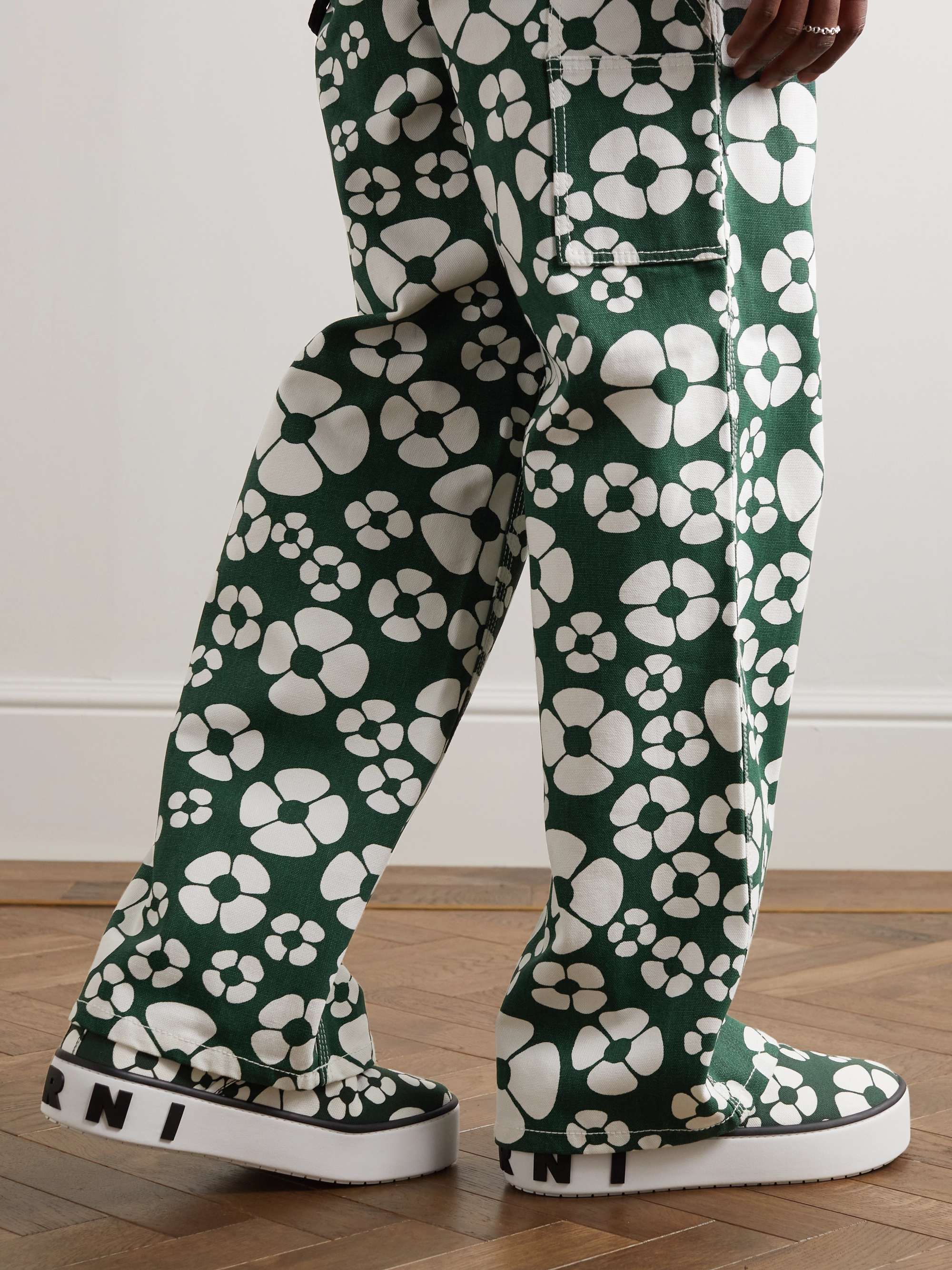 MARNI + Carhartt WIP Floral-Print Canvas Slip-On Sneakers