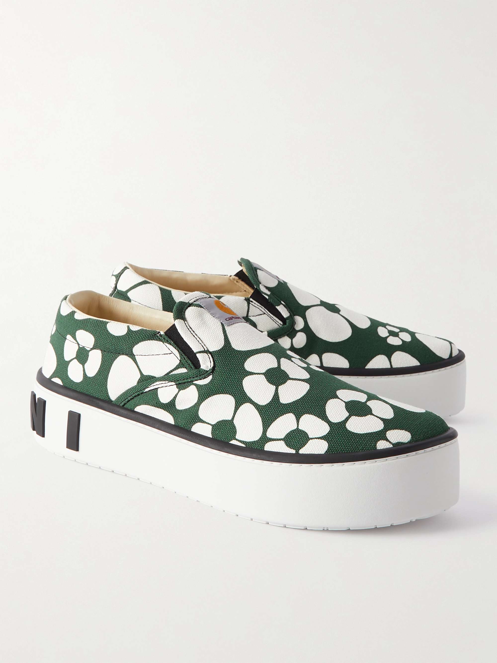 MARNI + Carhartt WIP Floral-Print Canvas Slip-On Sneakers