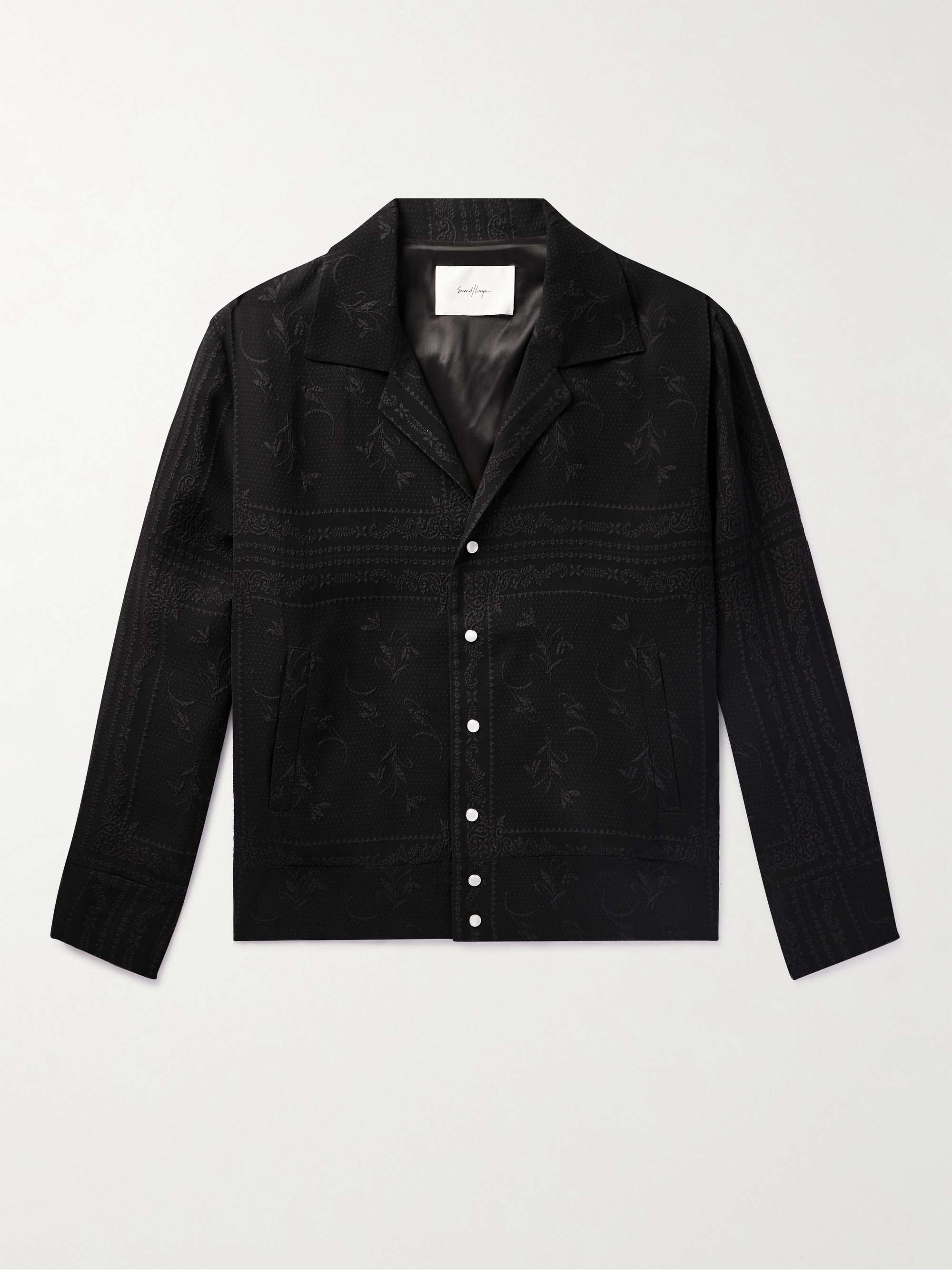 SECOND / LAYER Floral-Jacquard Shirt