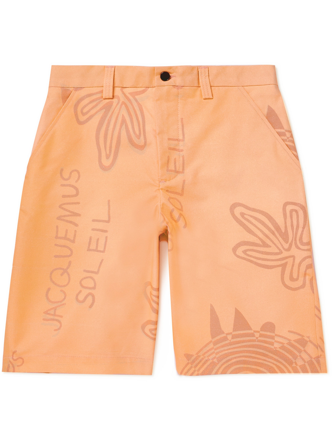 JACQUEMUS LOGO-PRINT STRAIGHT-LEG COTTON-CANVAS SHORTS