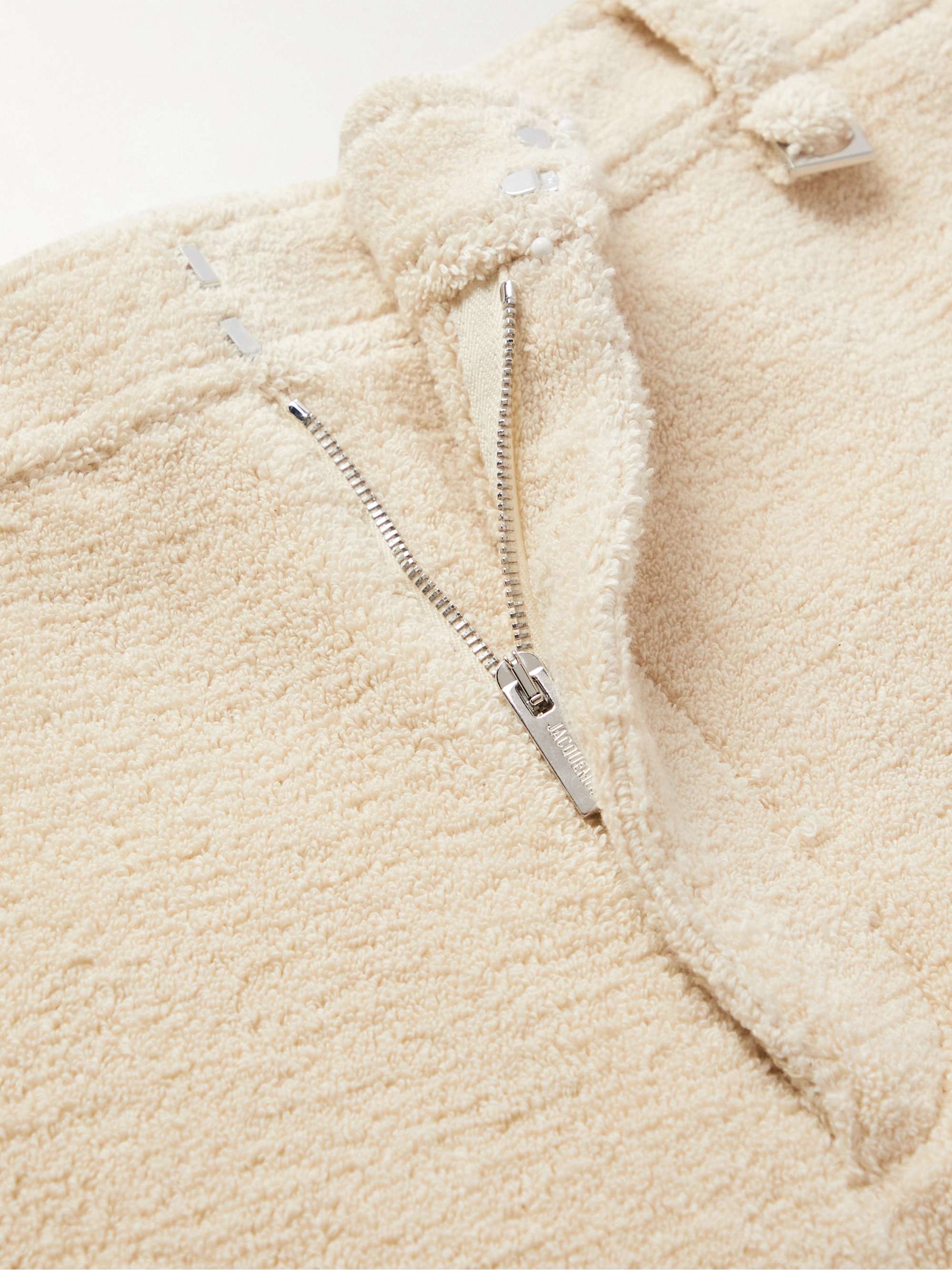 JACQUEMUS Straight-Leg Cotton-Terry Trousers