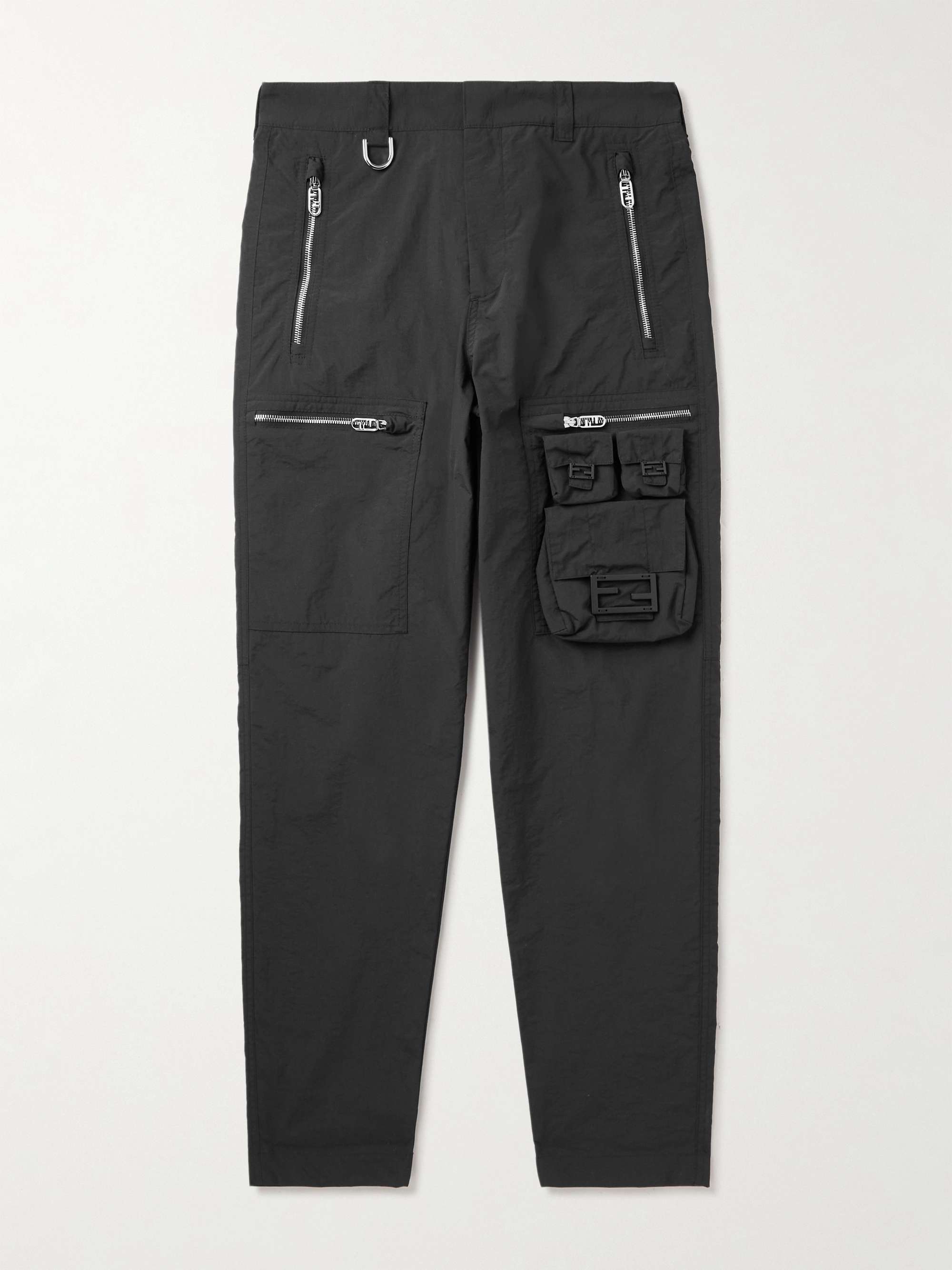 FENDI NY Straight-Leg Logo-Embellished Ripstop Cargo Trousers