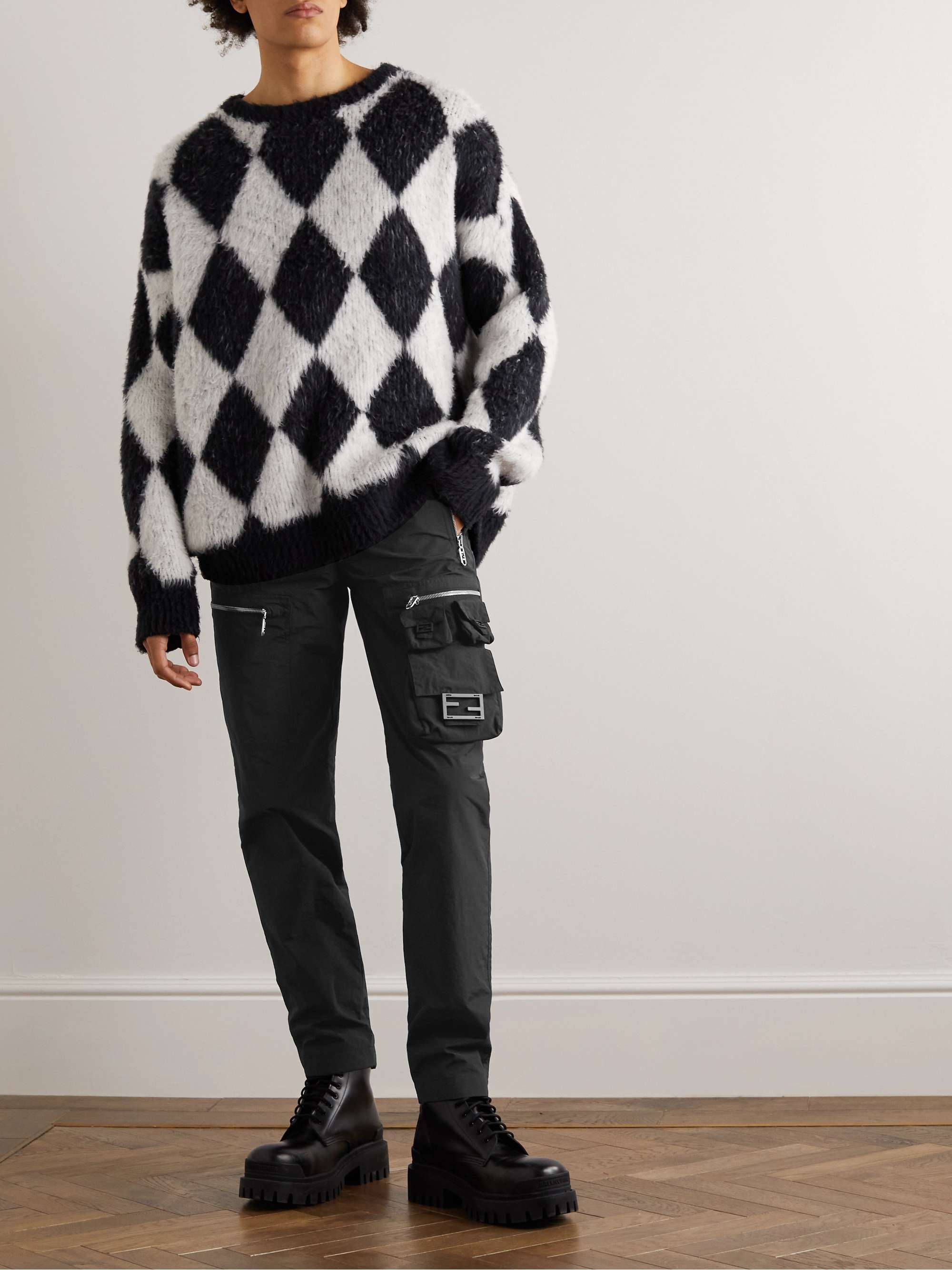 FENDI NY Straight-Leg Logo-Embellished Ripstop Cargo Trousers