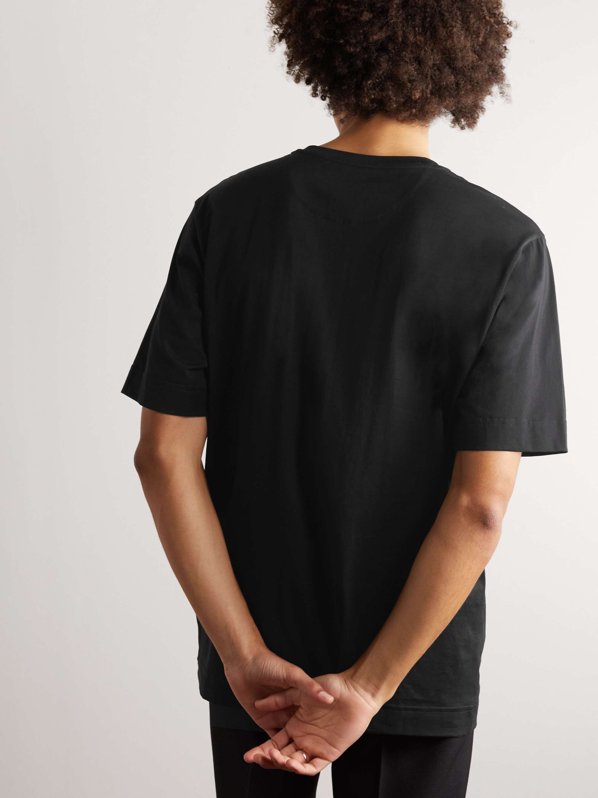 FENDI Mesh-Trimmed Cotton-Jersey T-Shirt
