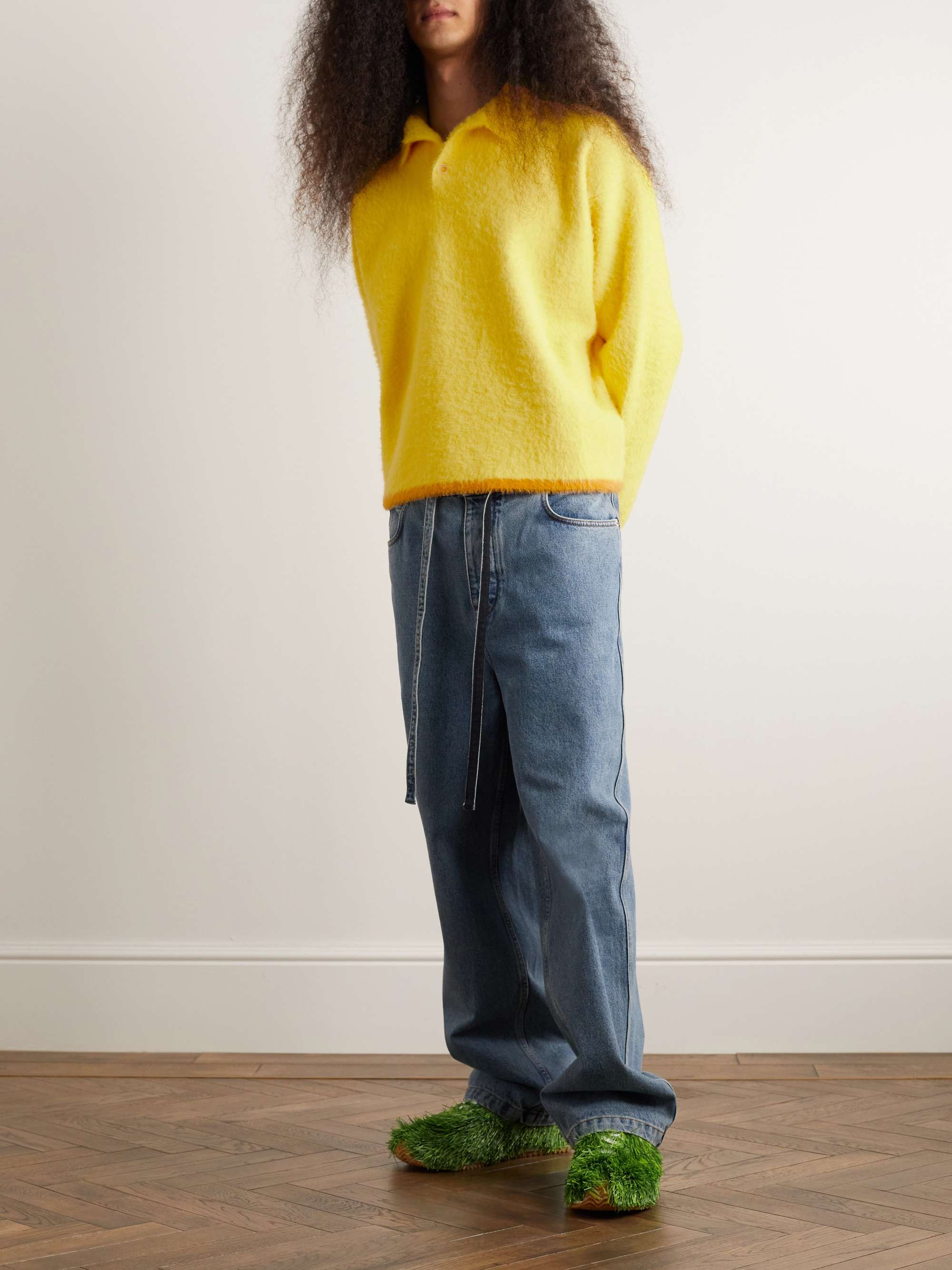 JACQUEMUS Polo Neve Brushed-Knit Sweater