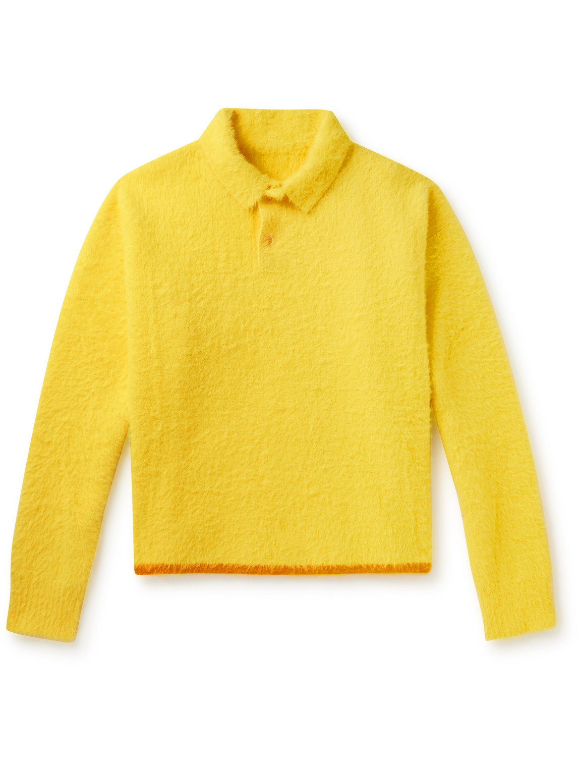 JACQUEMUS POLO NEVE BRUSHED-KNIT SWEATER