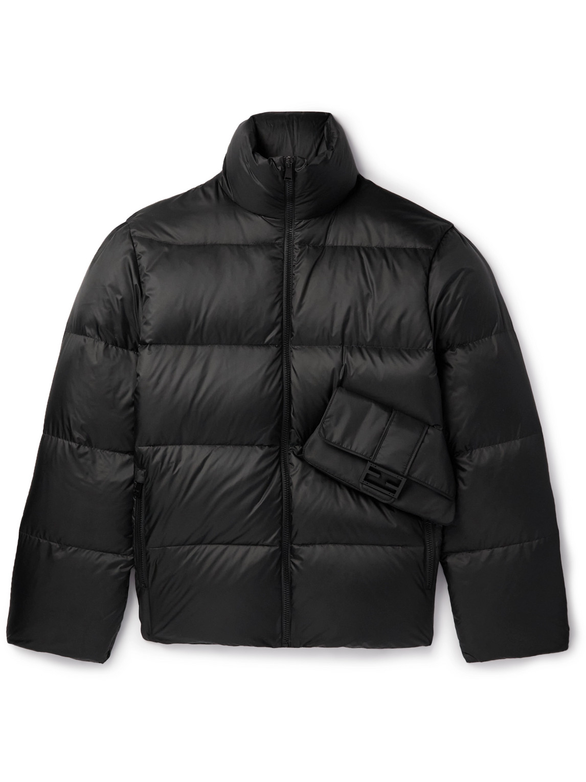 Fendi Embellished Quilted Shell Down Jacket In Black ModeSens
