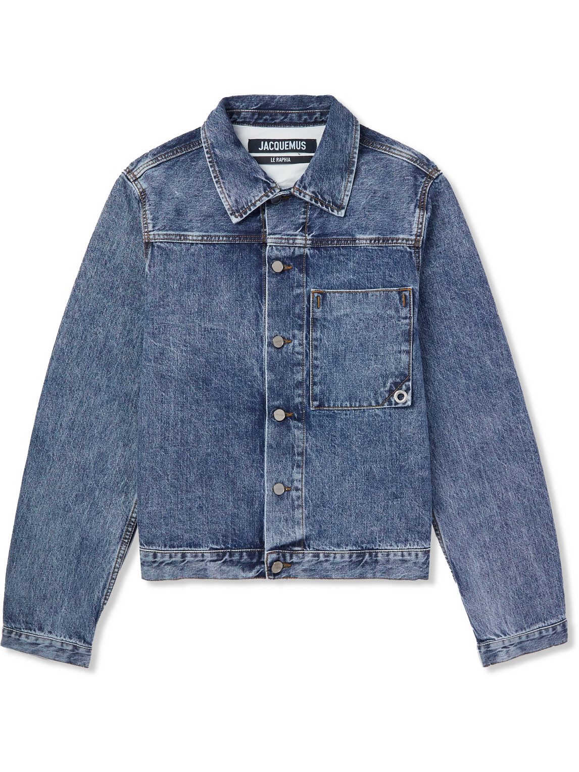 Jacquemus Blue Le Raphia 'la Veste De Nîmes Jao' Denim Jacket In Blue