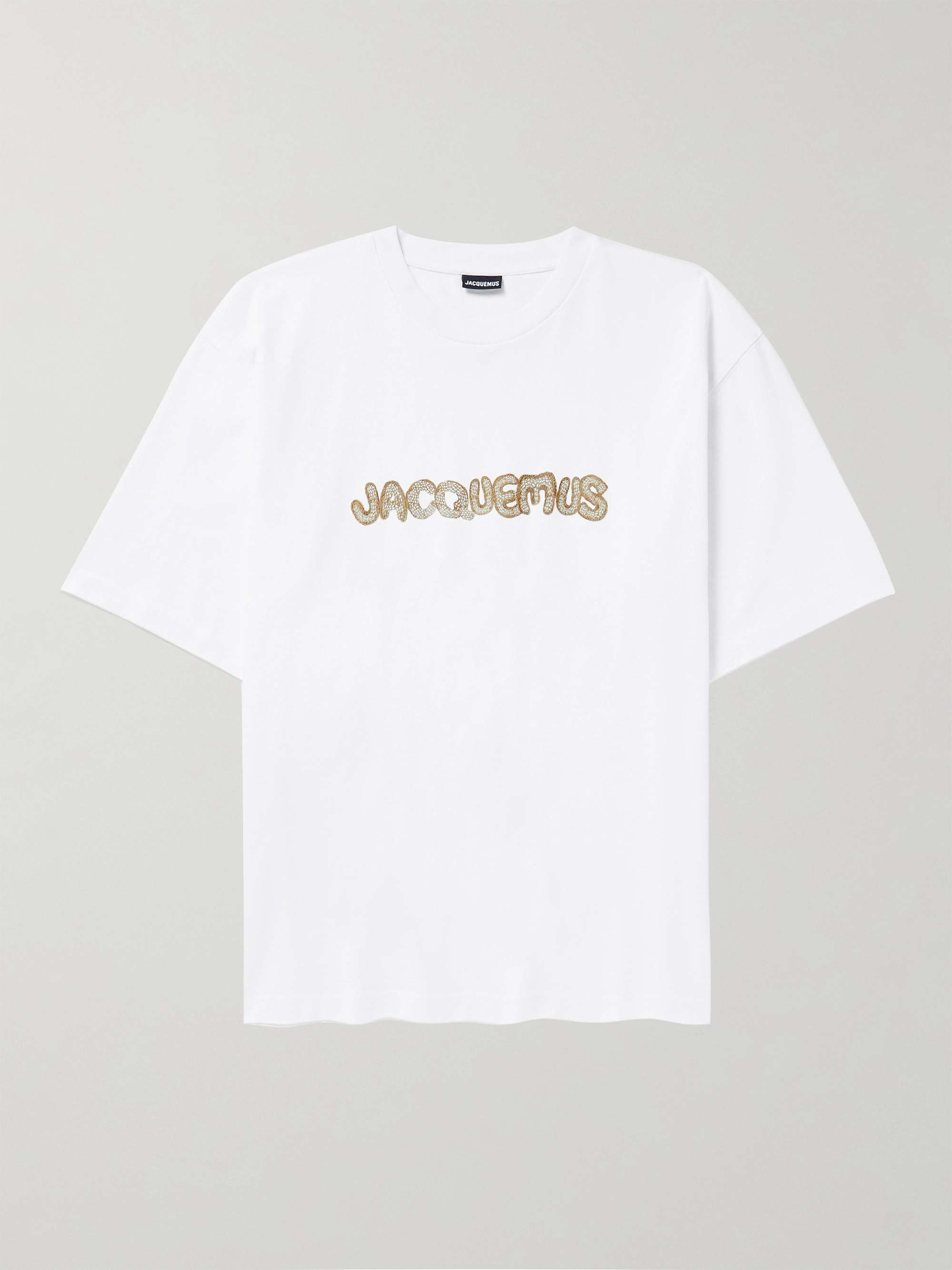 JACQUEMUS RaffiaTrimmed CottonJersey TShirt for Men MR PORTER