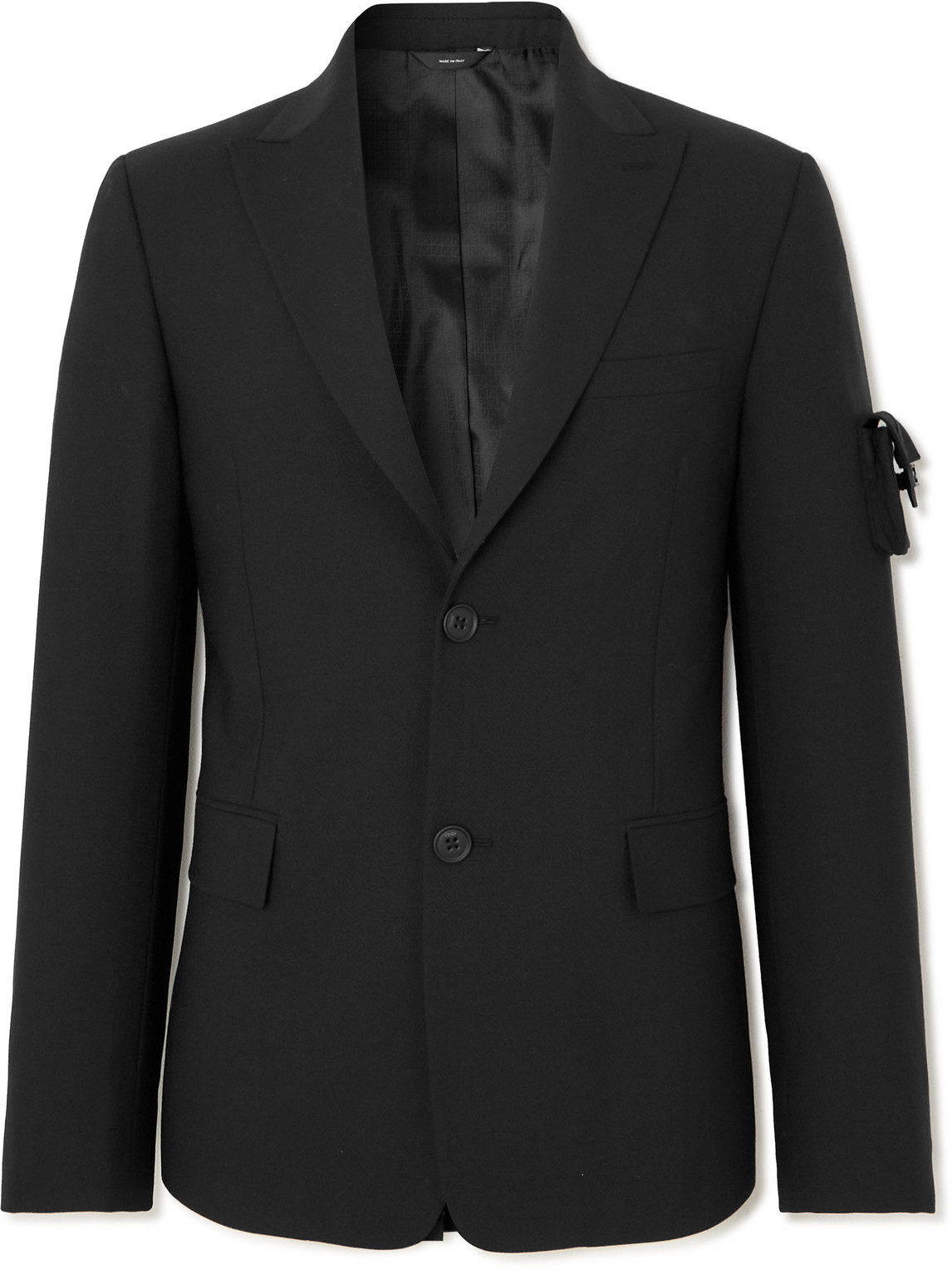 Fendi Baguette Bag Slim-fit Cady Blazer In Black