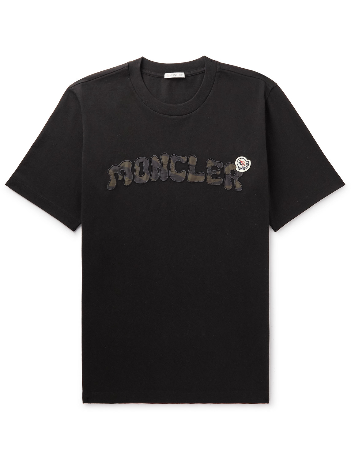 Moncler Logo-appliquéd Cotton-jersey T-shirt In Black