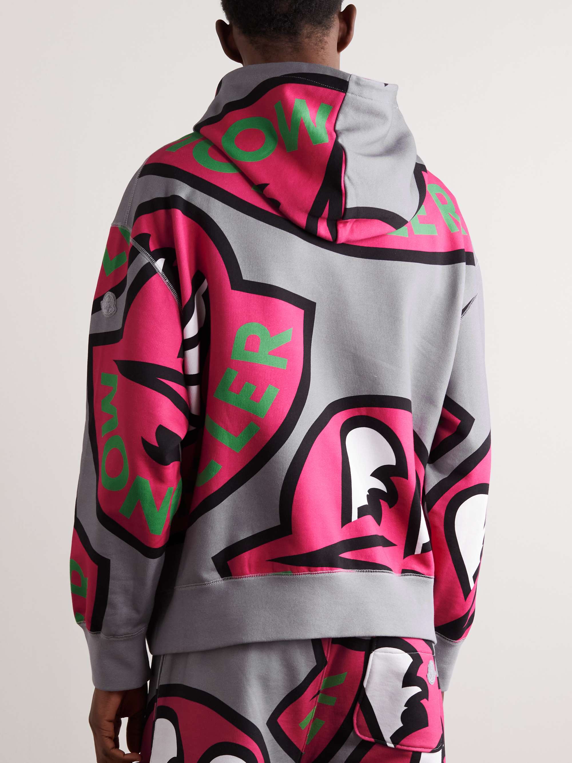 MONCLER Logo-Print Cotton-Jersey Hoodie