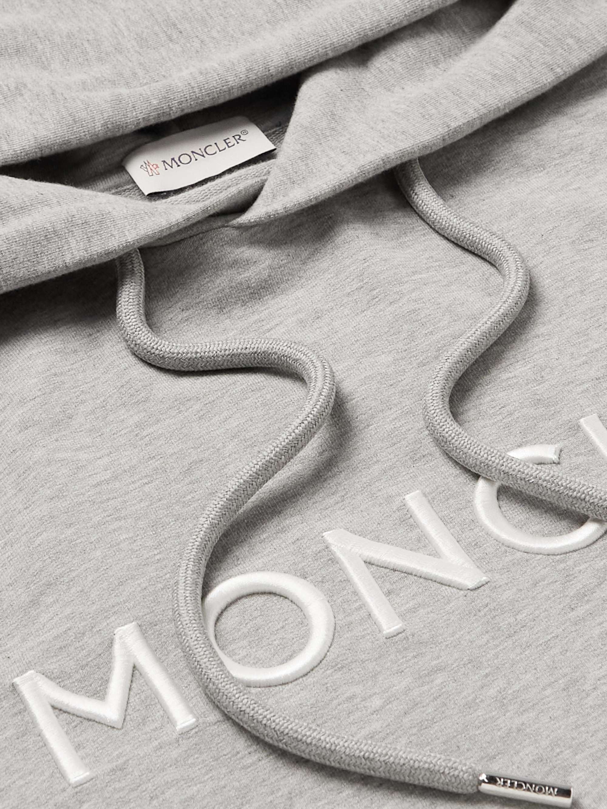 MONCLER Logo-Embroidered Cotton-Jersey Hoodie