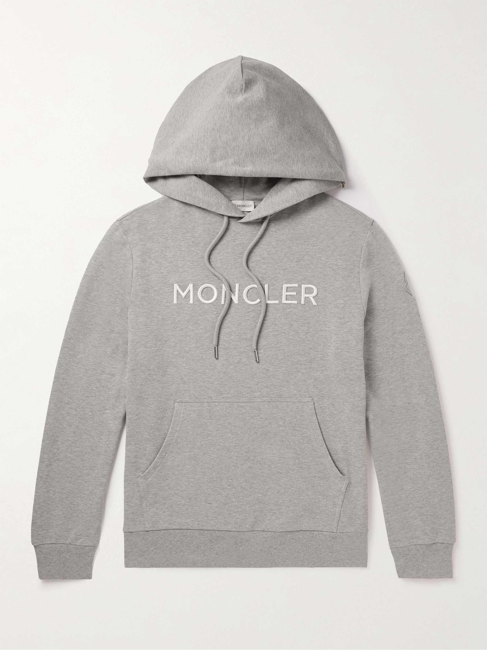 MONCLER Logo-Embroidered Cotton-Jersey Hoodie