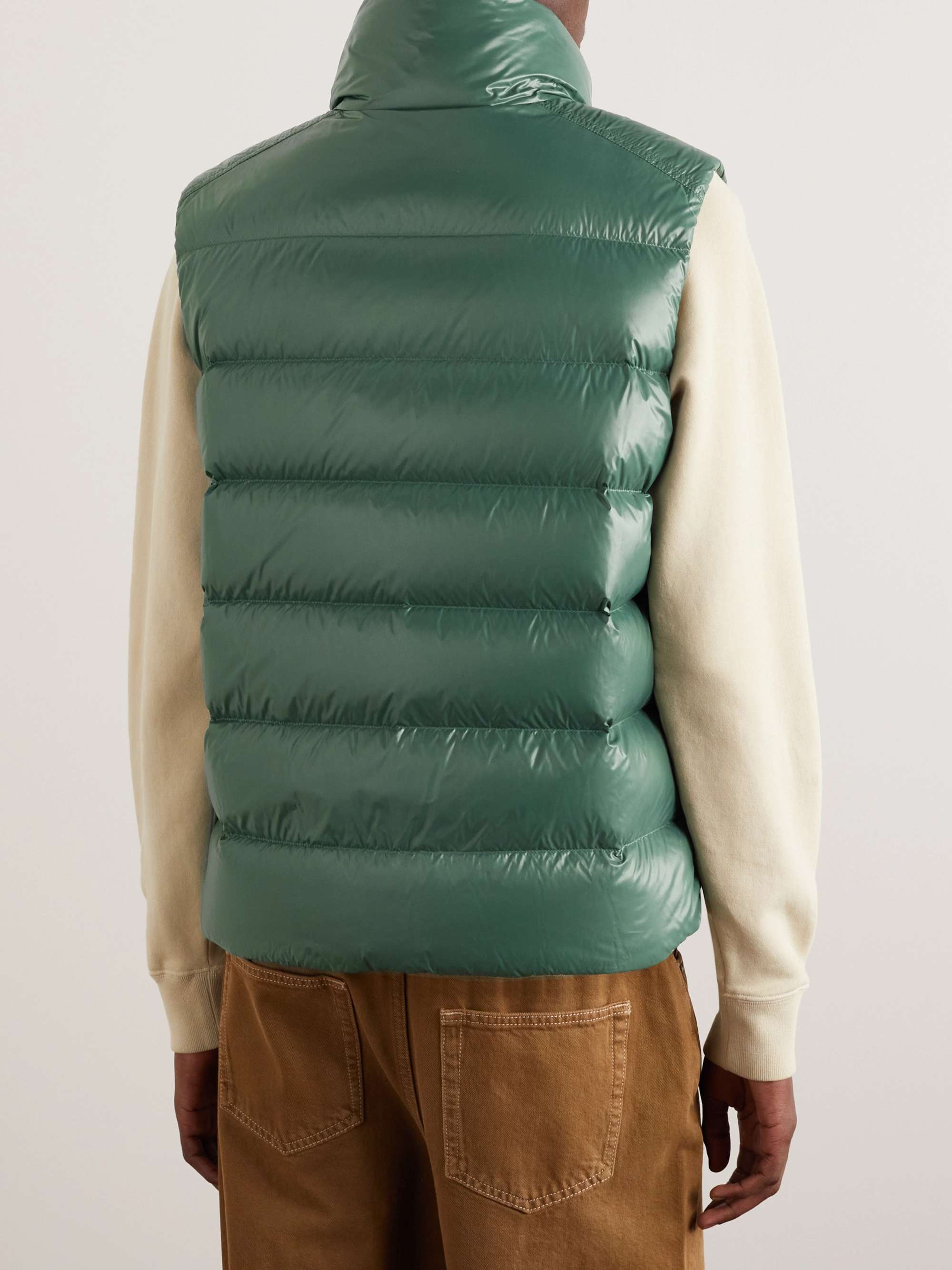 MONCLER Parke Logo-Appliquéd Quilted Shell Down Gilet