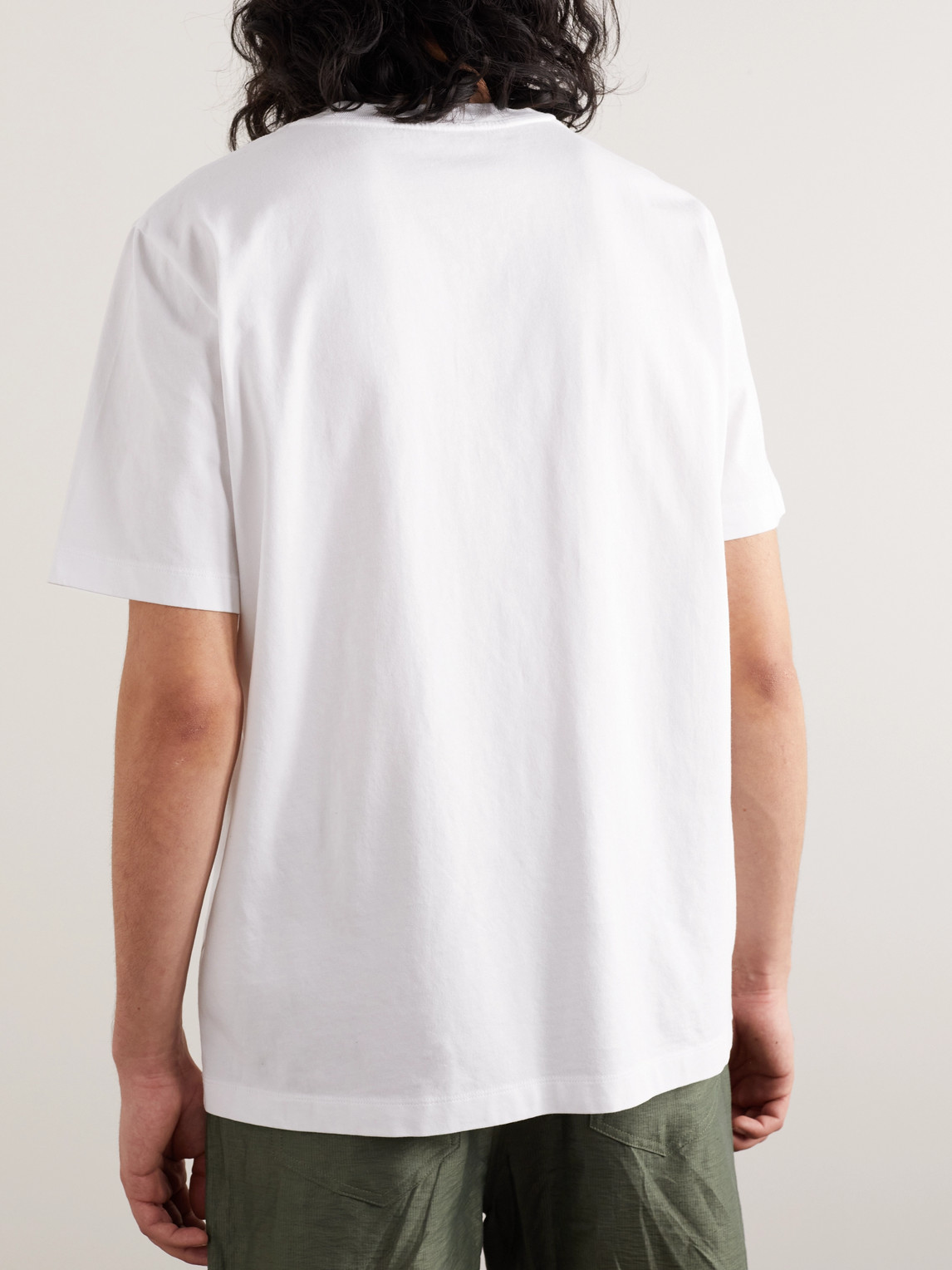 Moncler Logo-appliquéd Cotton-jersey T-shirt In White