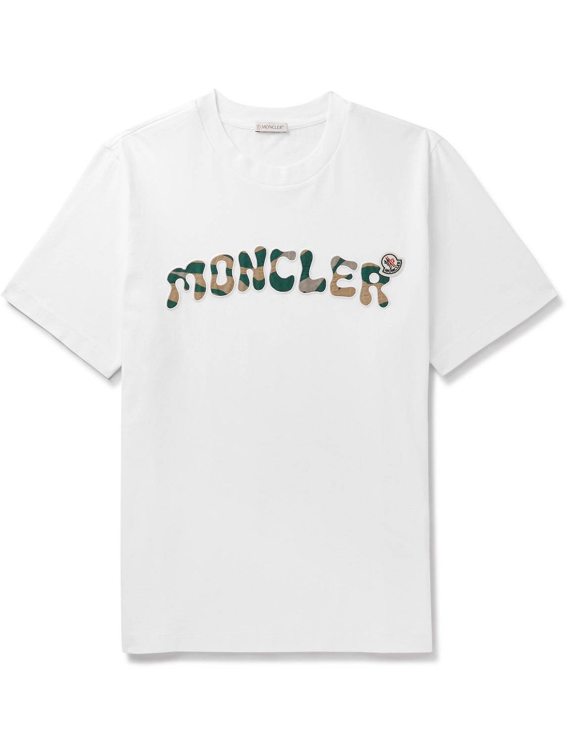 Moncler Logo-appliquéd Cotton-jersey T-shirt In White
