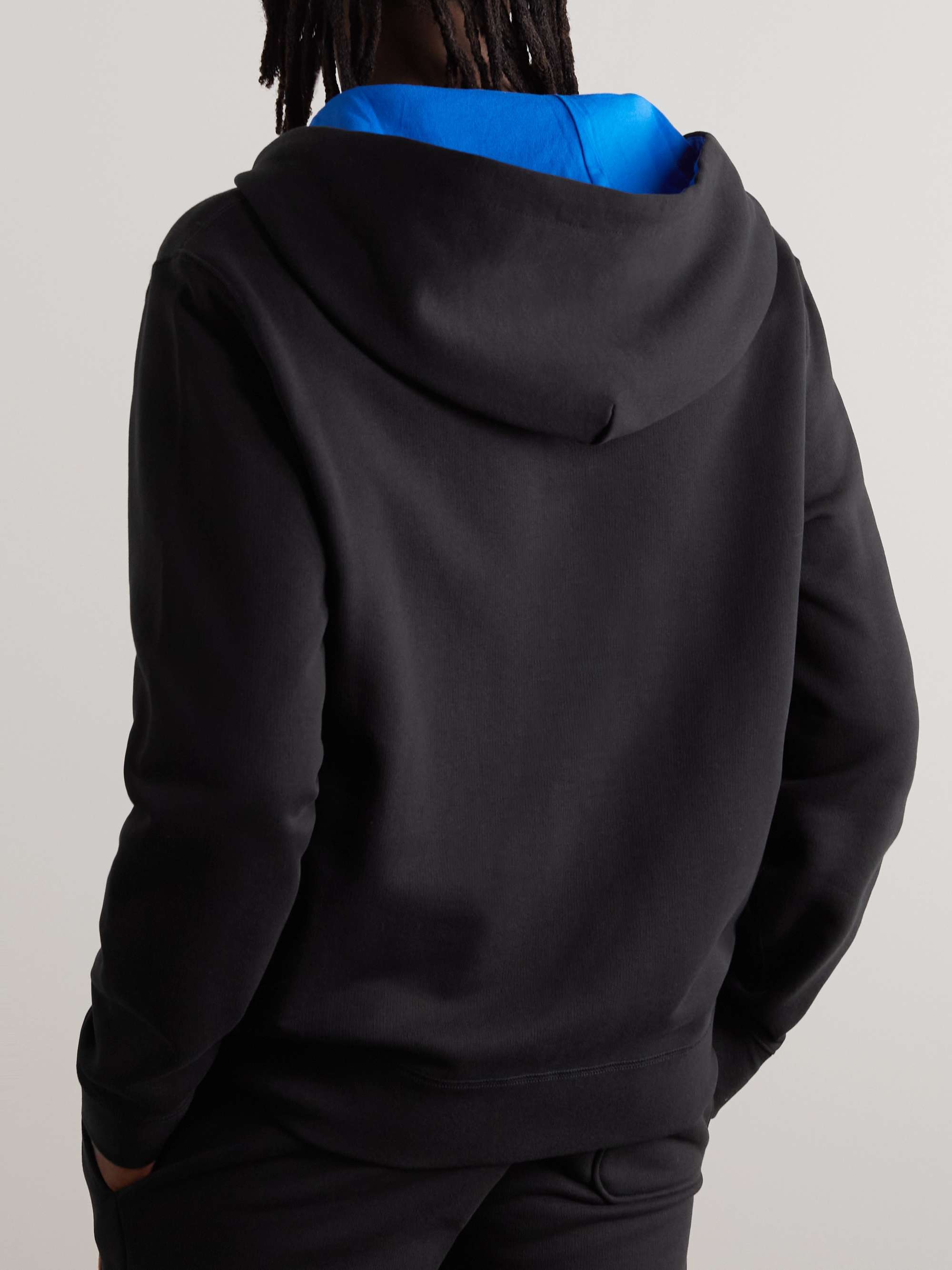 MONCLER Logo-Appliquéd Cotton-Jersey Zip-Up Hoodie