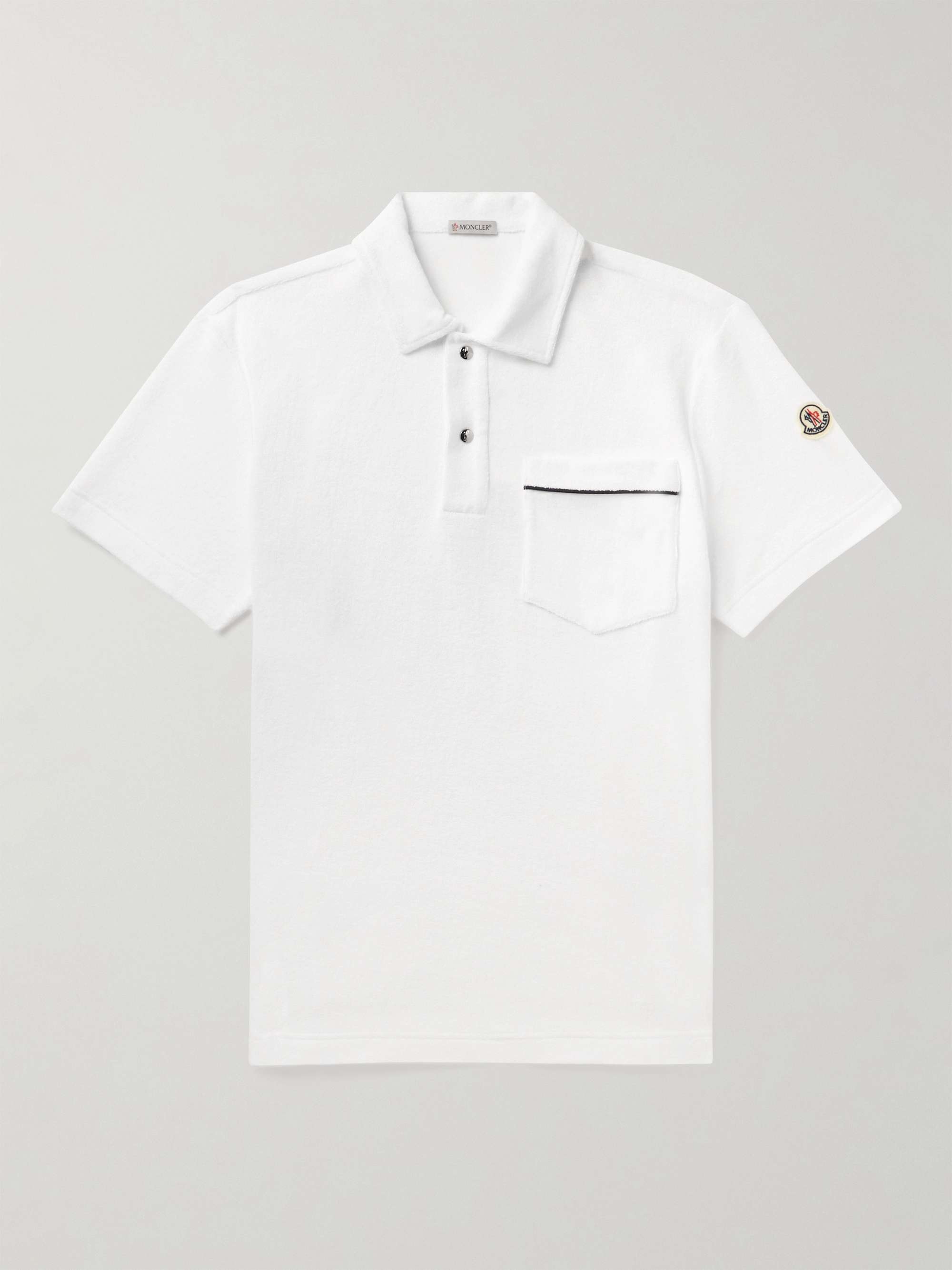 MONCLER Logo-Appliquéd Cotton-Terry Polo Shirt
