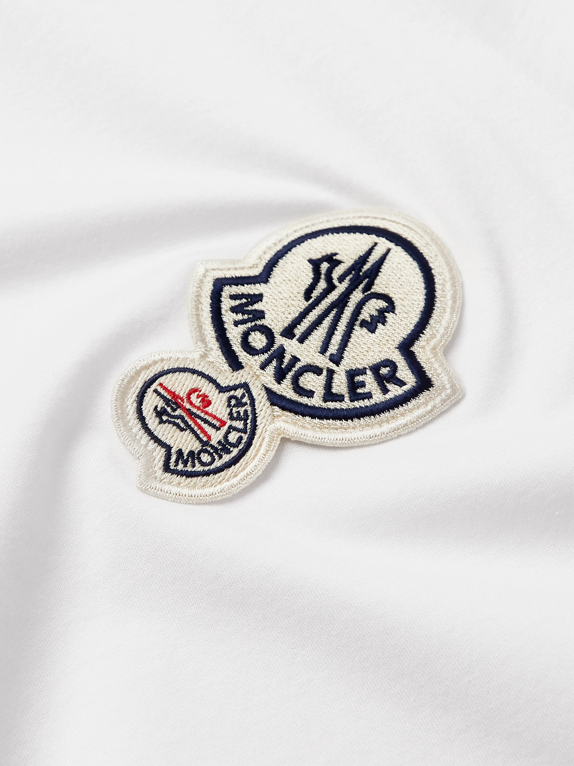 Moncler T-shirt With Double Logo Patches In White