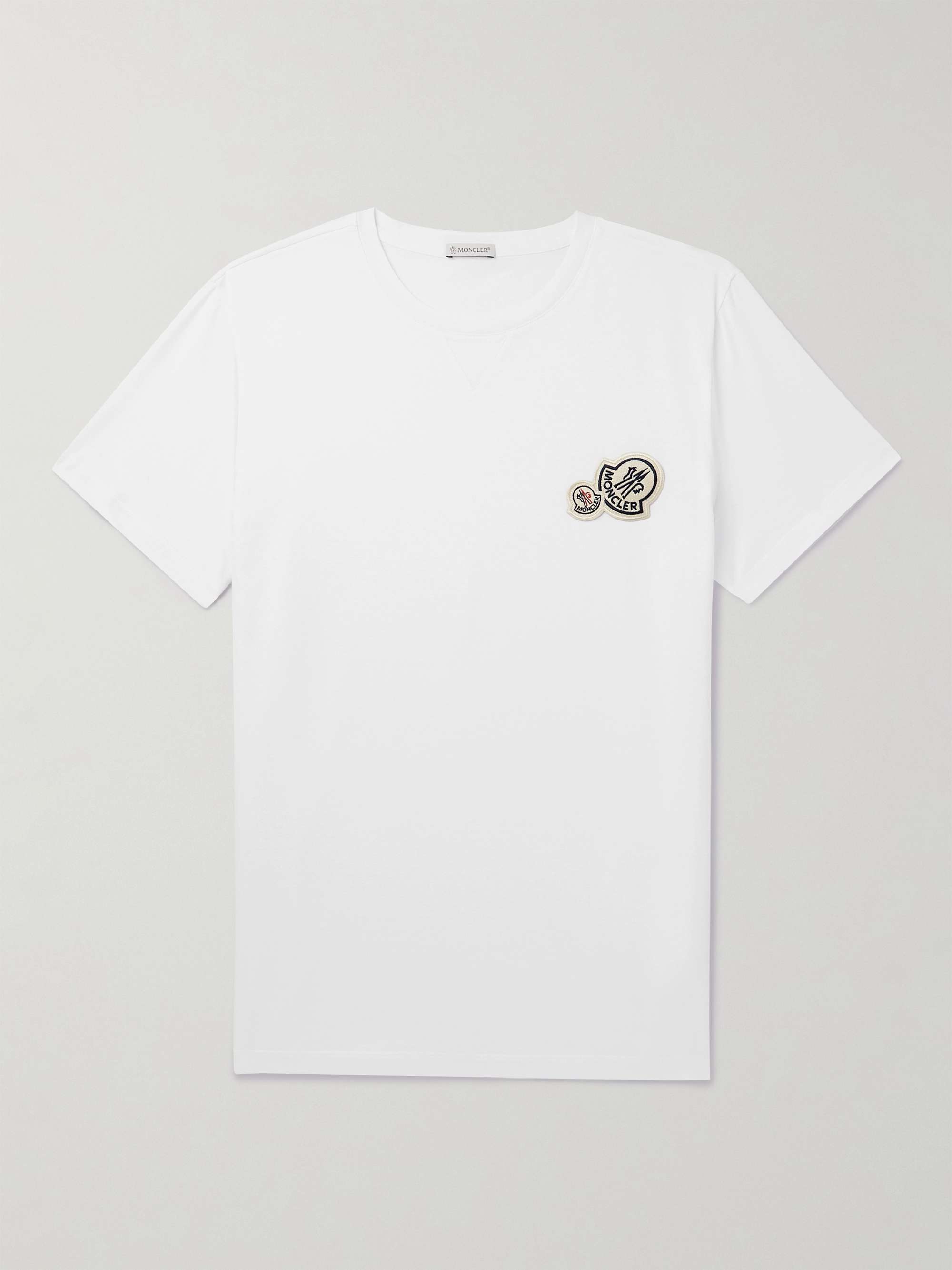 Moncler Men's Logo-Flocked Cotton-jersey T-Shirt