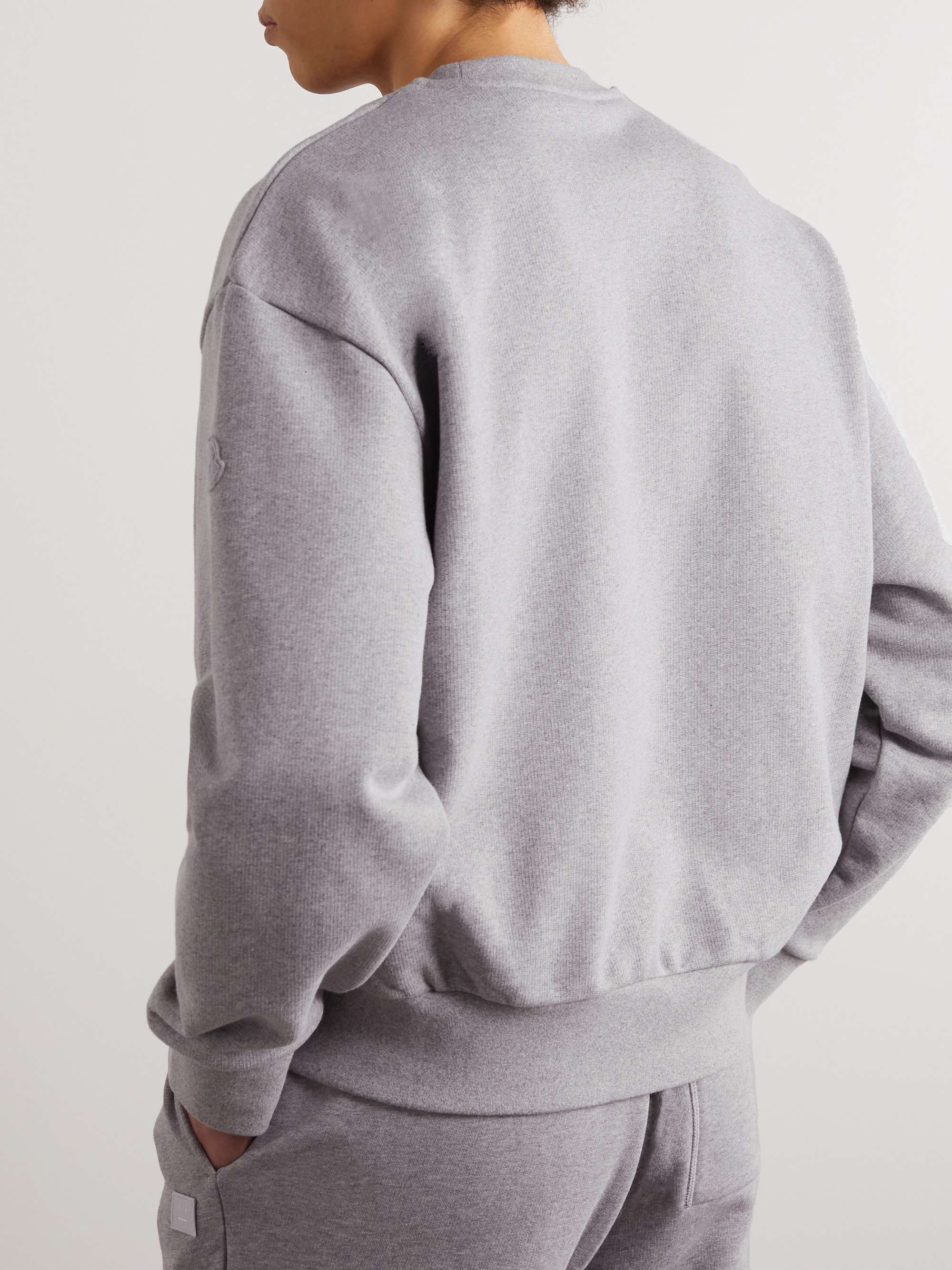 MONCLER Glittered Logo-Print Cotton-Jersey Sweatshirt