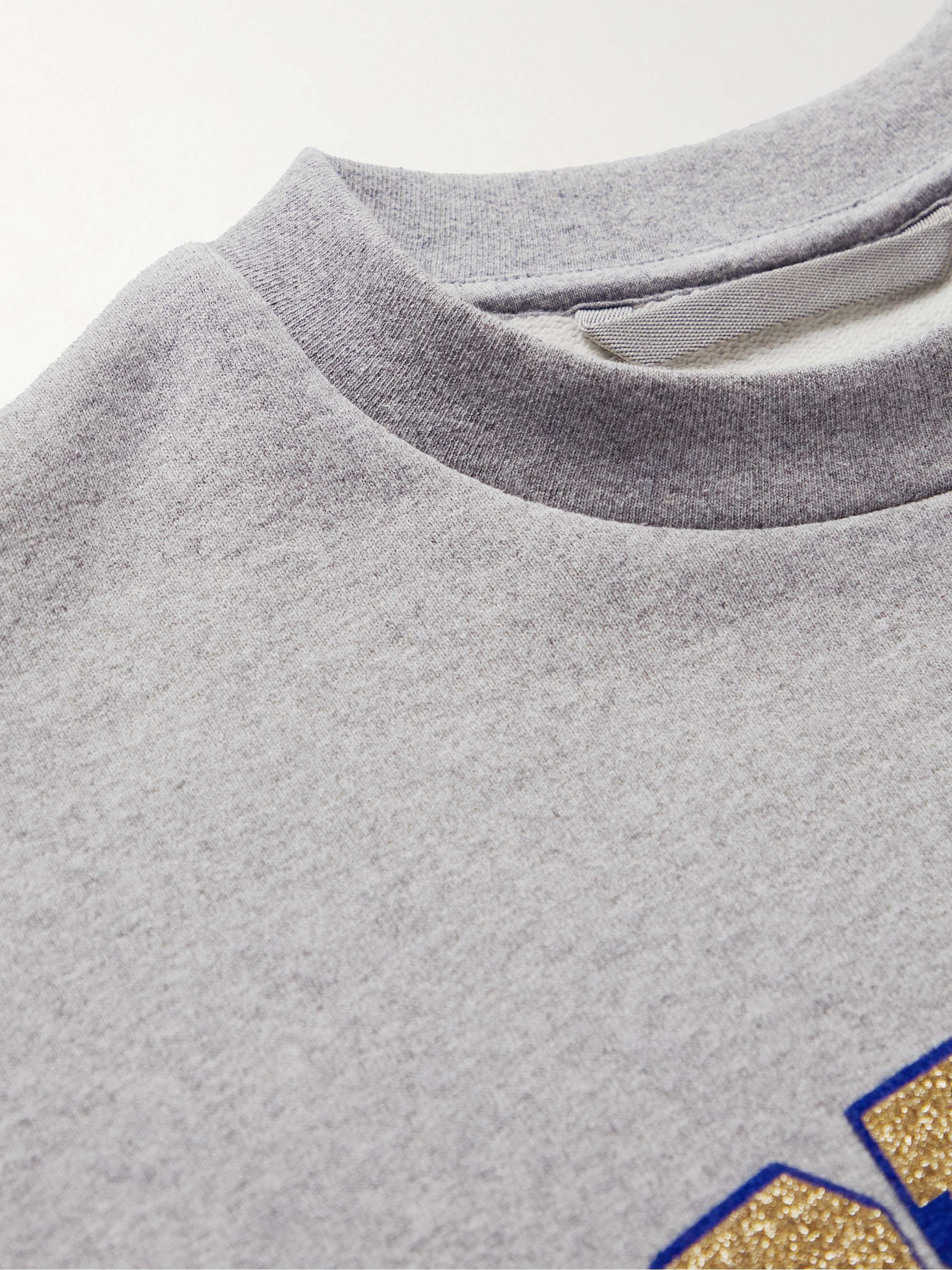 MONCLER Glittered Logo-Print Cotton-Jersey Sweatshirt