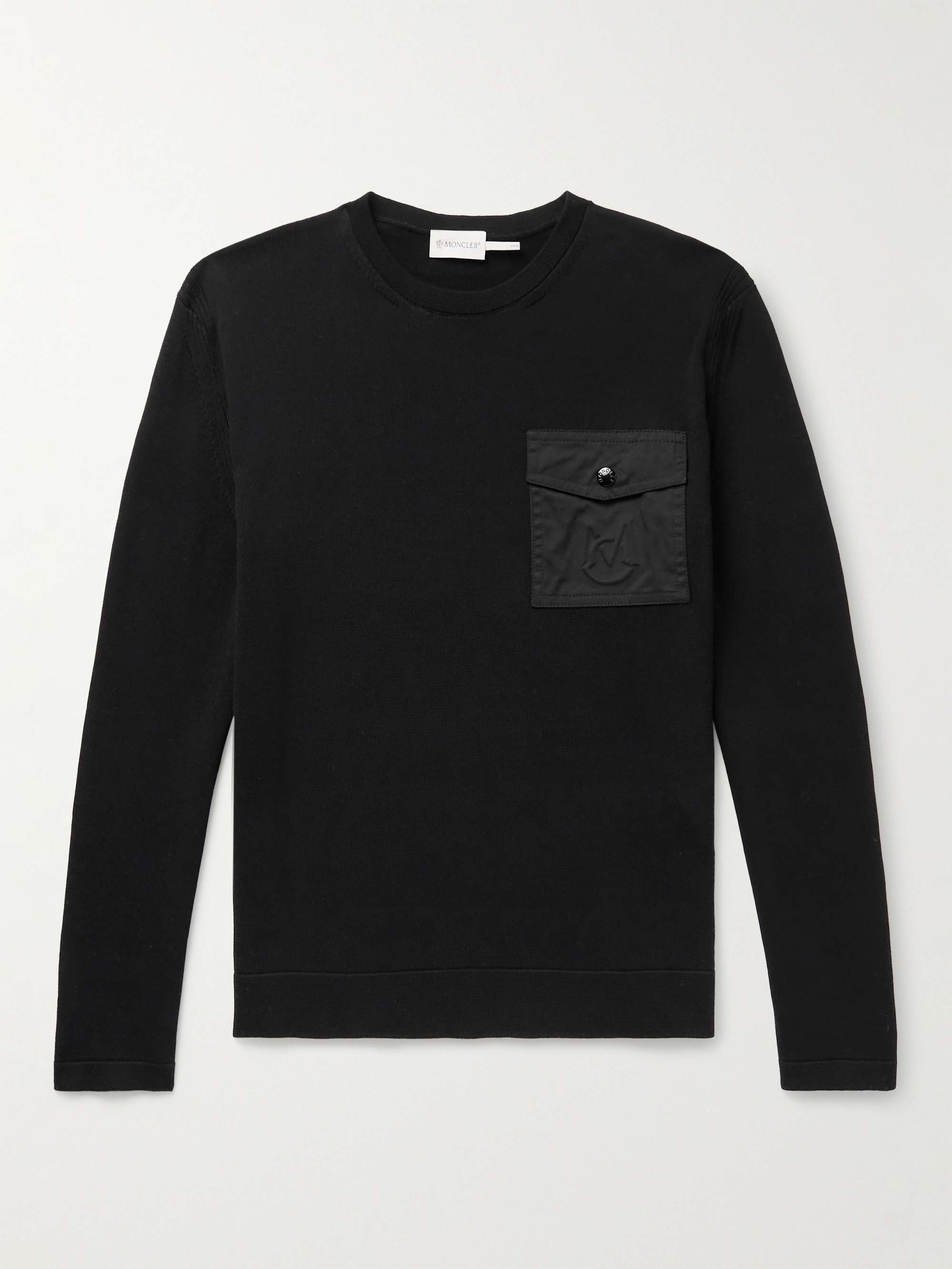 MONCLER Logo-Appliquéd Twill-Trimmed Cotton Sweater