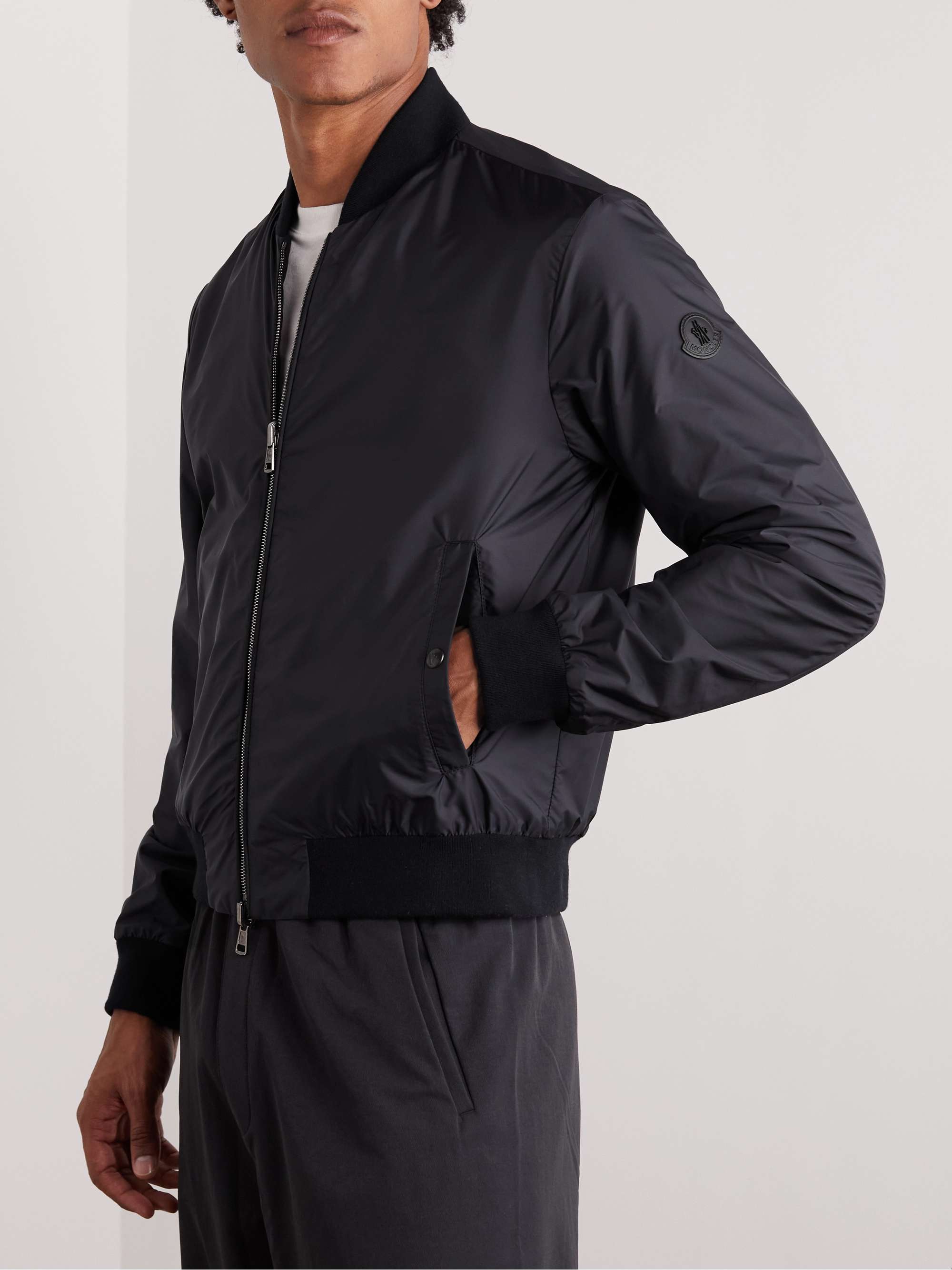 MONCLER Barn Reversible Virgin Wool-Flannel and Shell Bomber Jacket