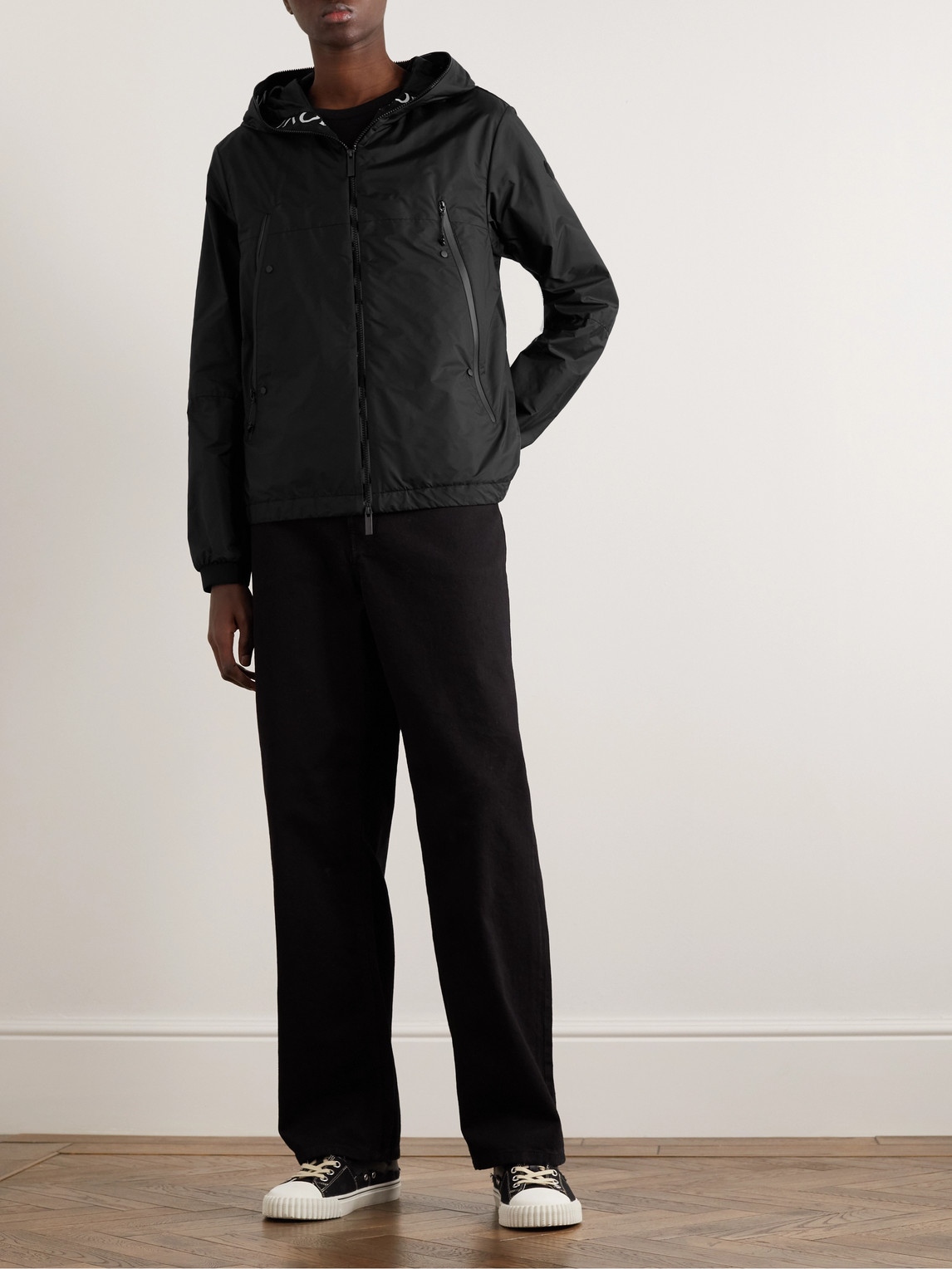 Moncler Junichi Logo-appliquéd Shell Hooded Jacket In Black