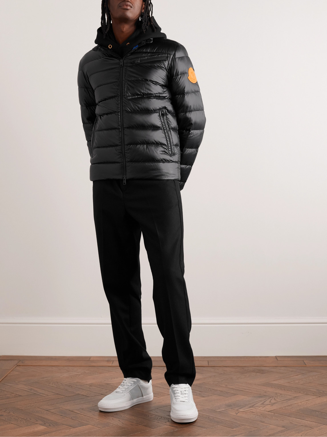 Shop Moncler Amalteas Logo-appliquéd Quilted Shell Down Jacket In Black