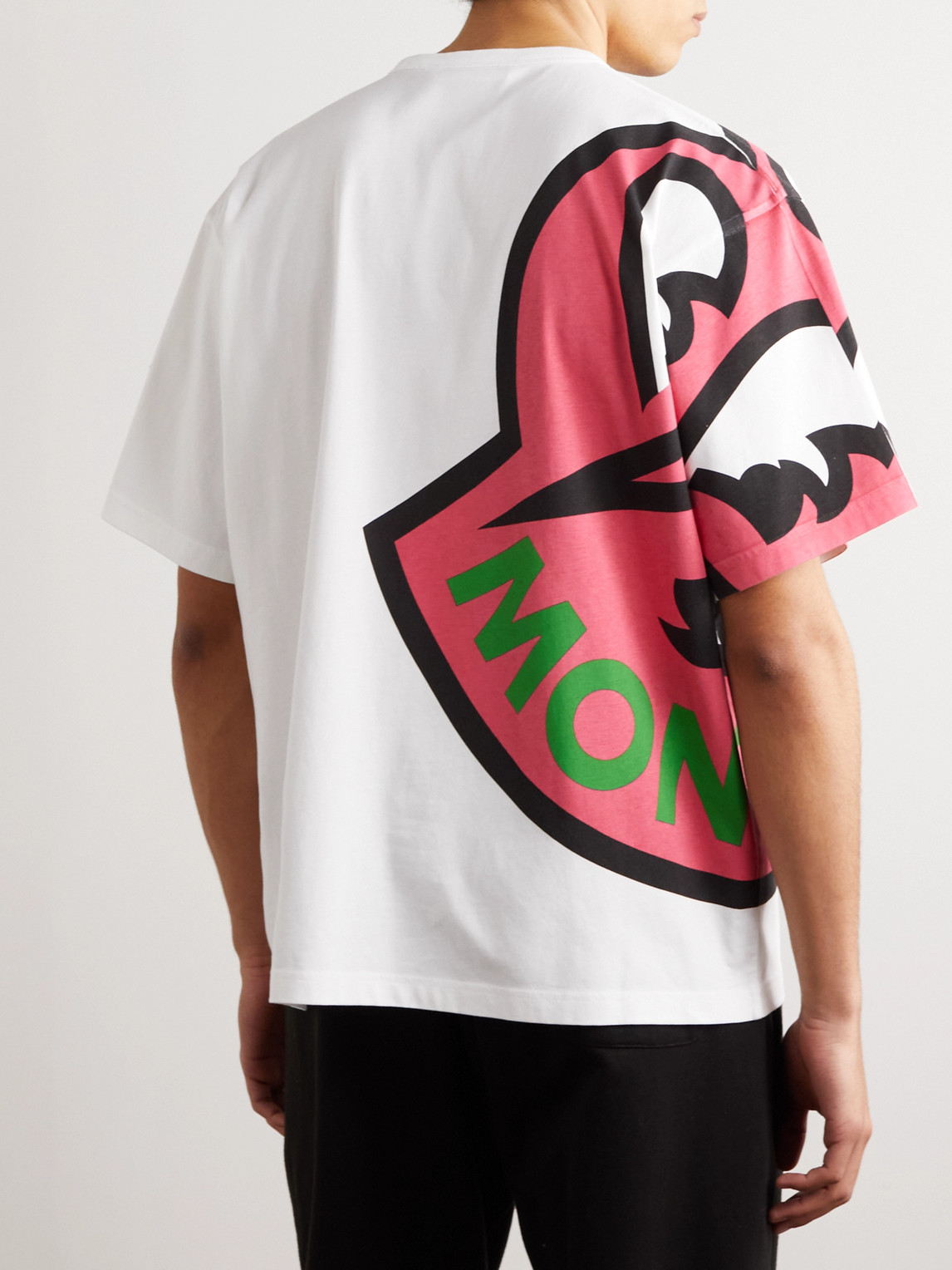 Moncler Logo-print Cotton-jersey T-shirt In White | ModeSens