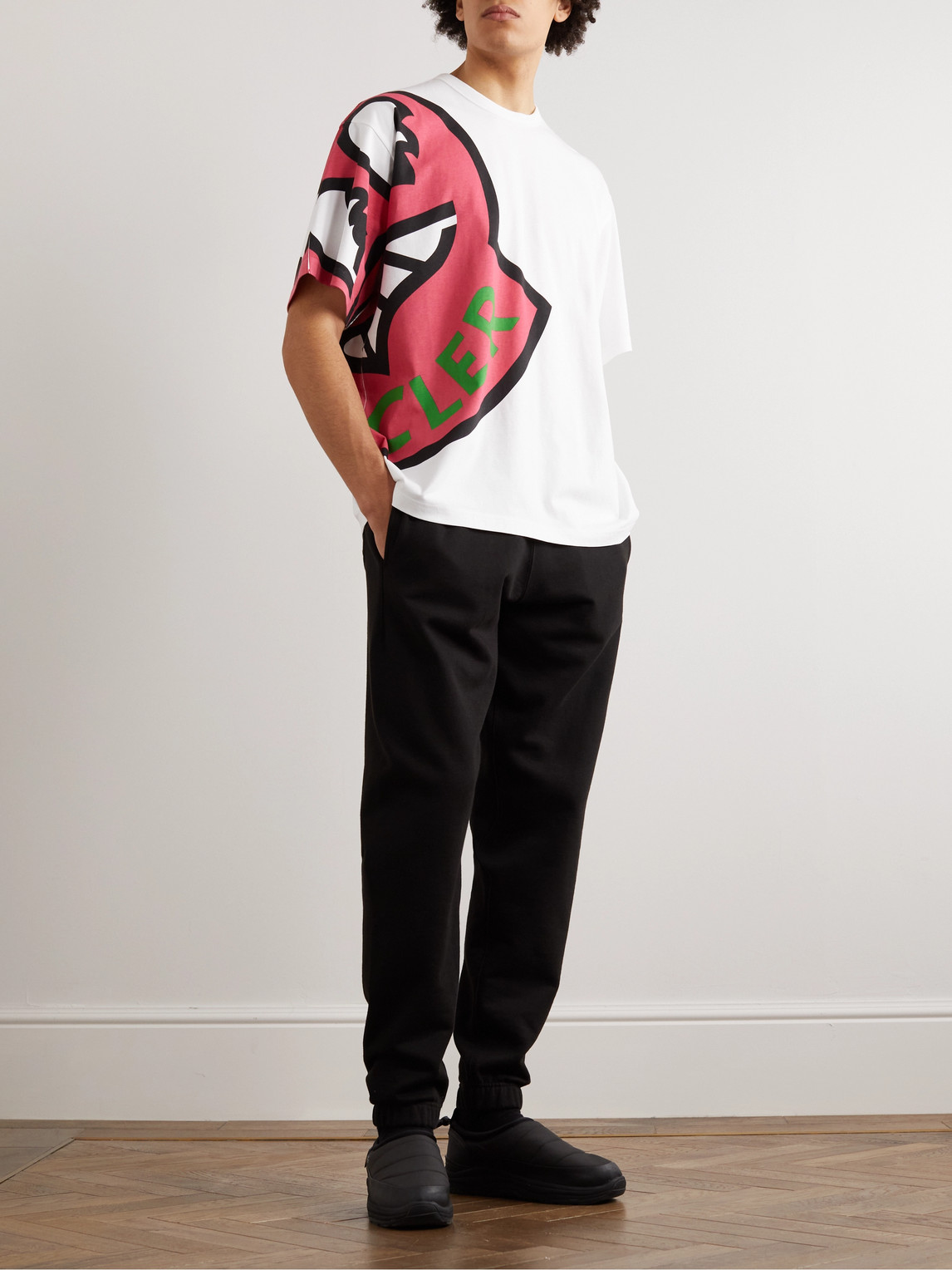Moncler Logo-print Cotton-jersey T-shirt In White | ModeSens Moncler Logo-print Cotton-jersey T-shirt In White | ModeSens