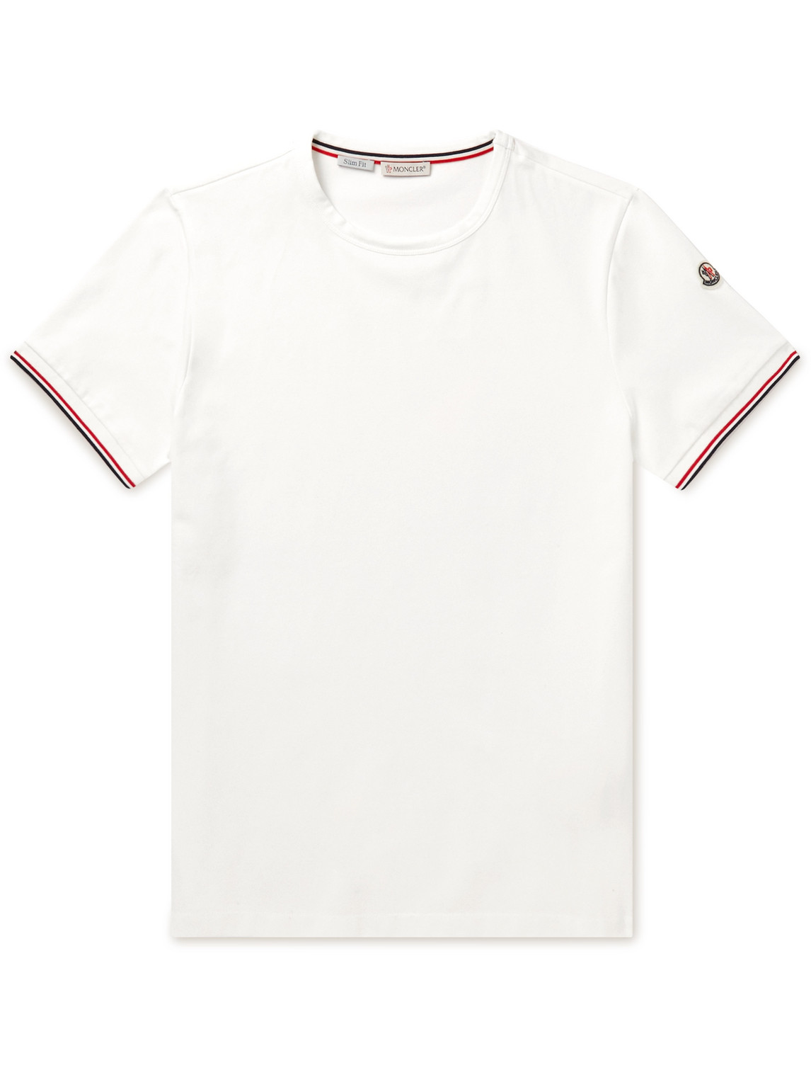 Logo Cotton Jersey T Shirt in White - Moncler