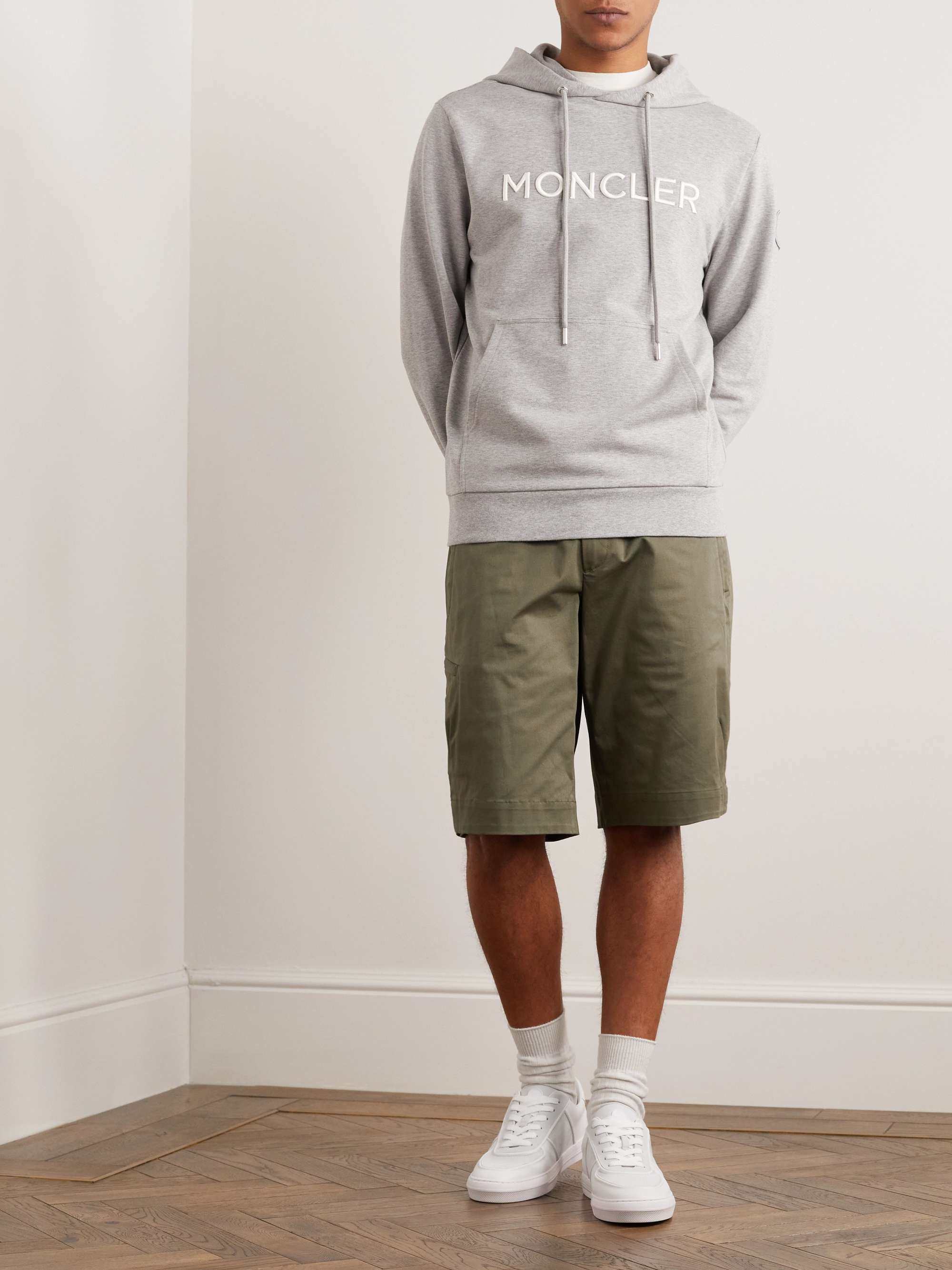MONCLER Straight-Leg Cotton-Blend Gabardine Shorts