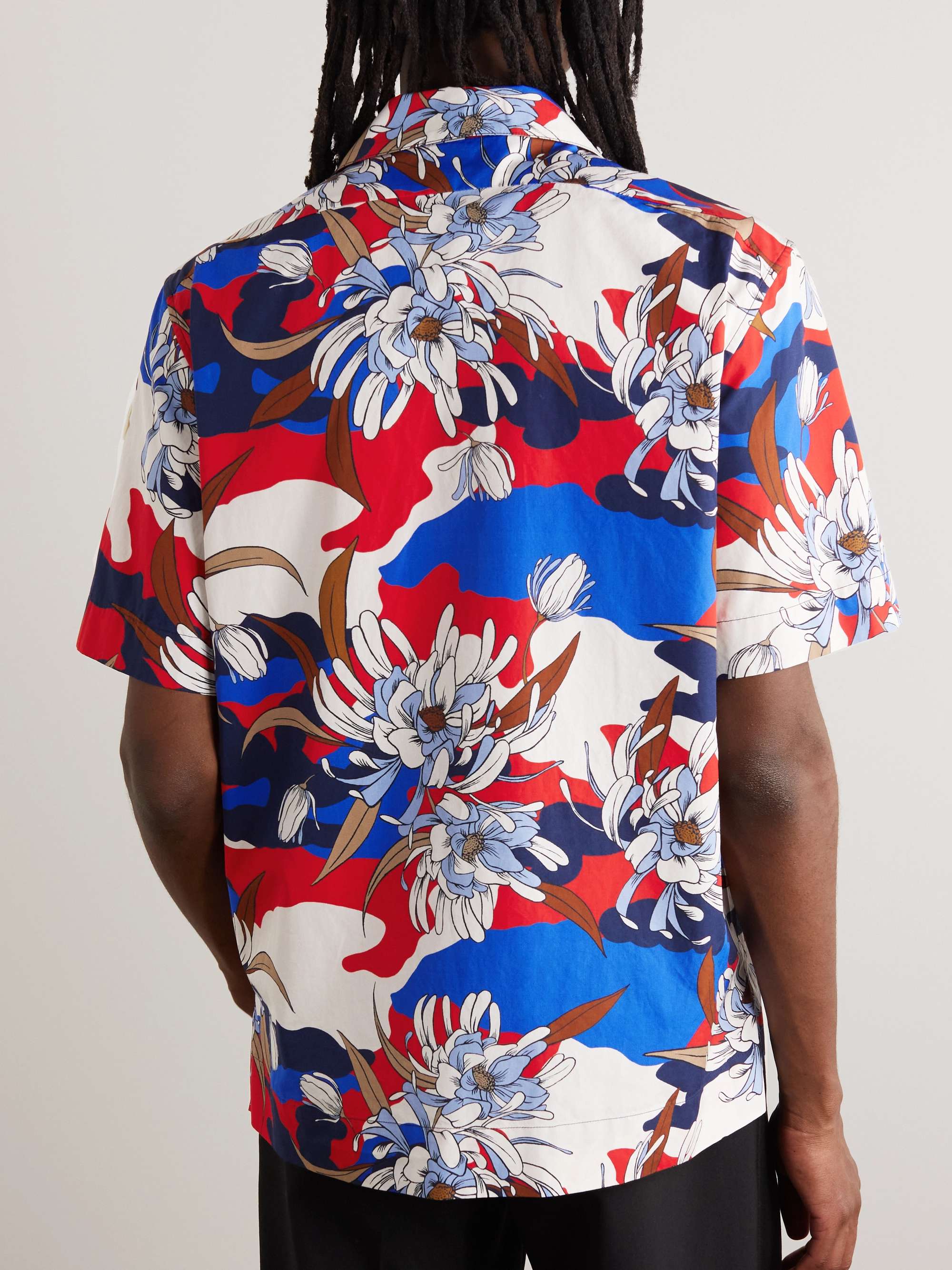 MONCLER Camp-Collar Printed Cotton-Poplin Shirt