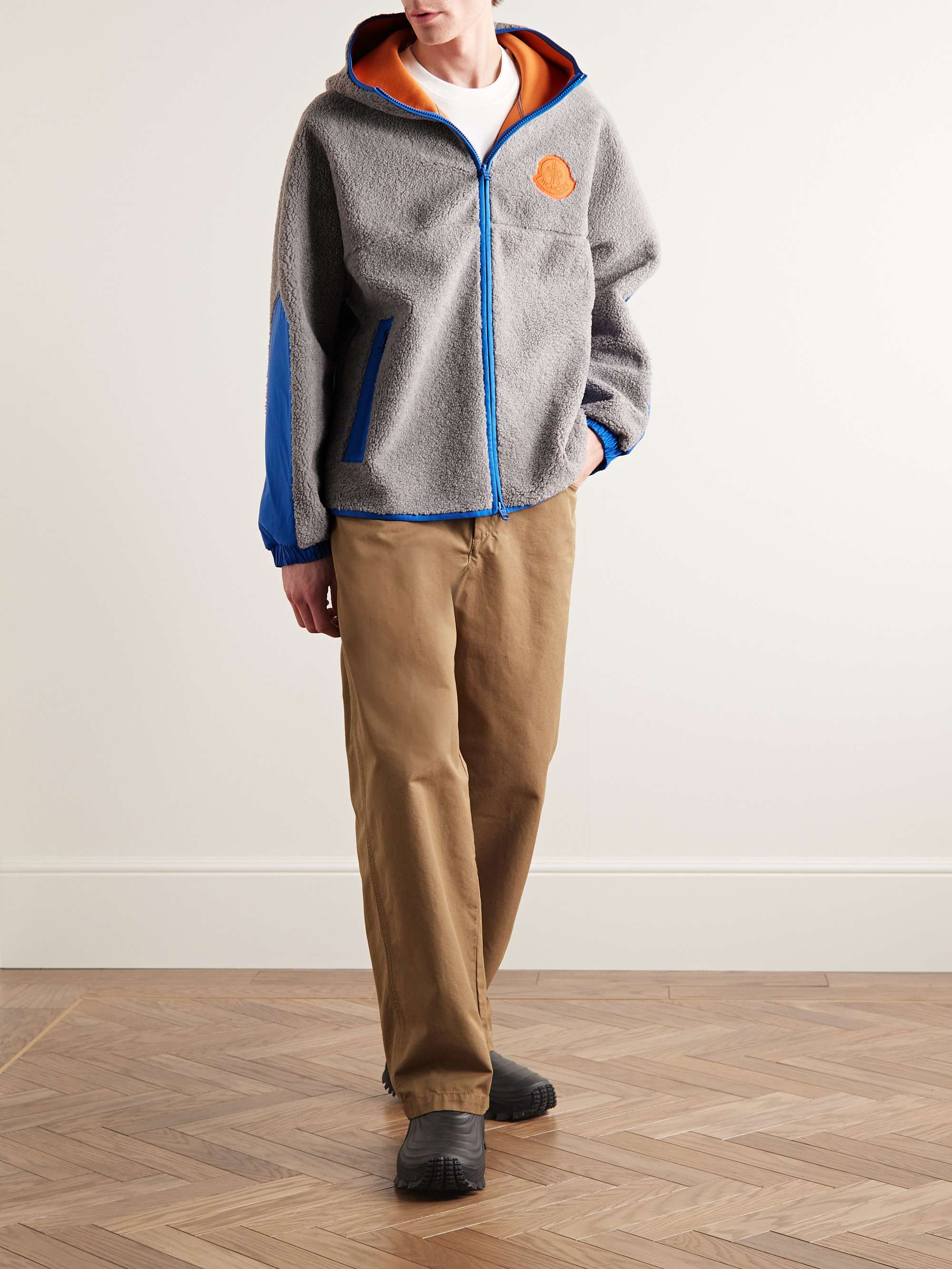 Ripstop trim patterned fleece zip jacket Clearance